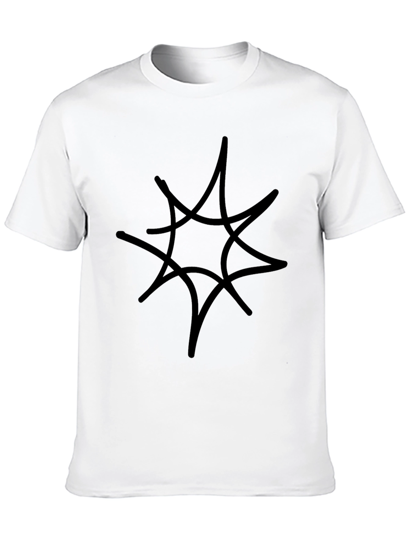 Abstract Starburst Graphic Tee - Black Cotton Comfort