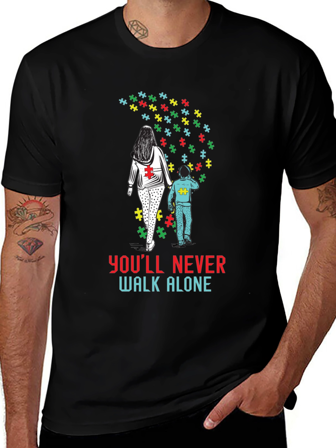 Autism Awareness T-Shirt: Youll Never Walk Alone