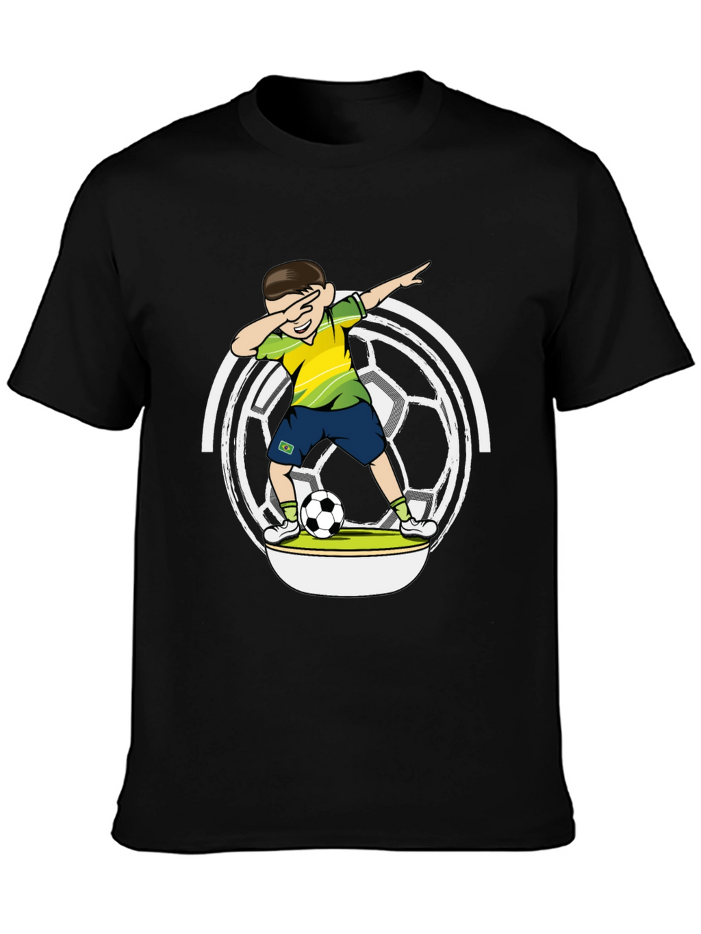 Dabbing Soccer Boy Black T-Shirt