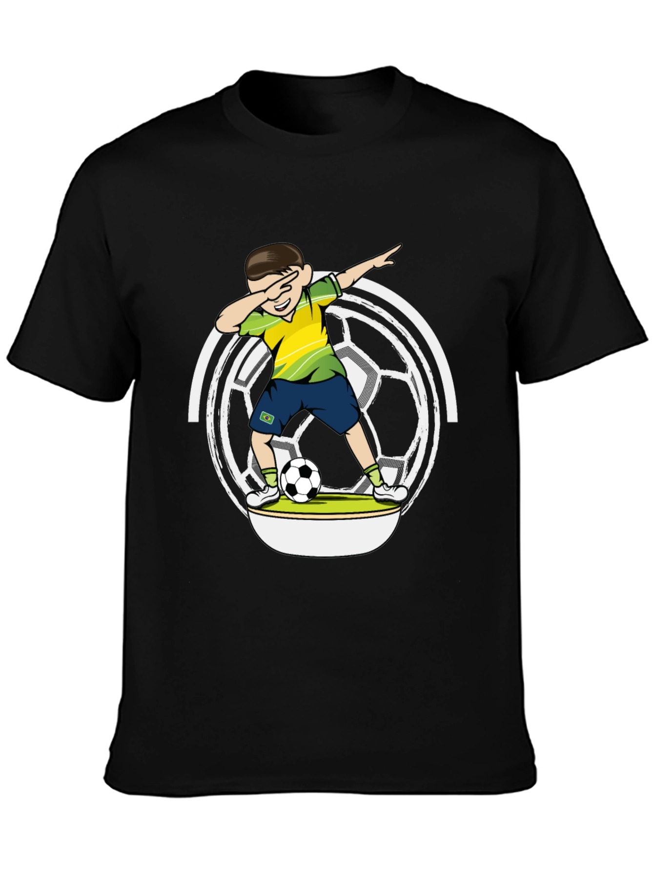 Dabbing Soccer Boy Black T-Shirt