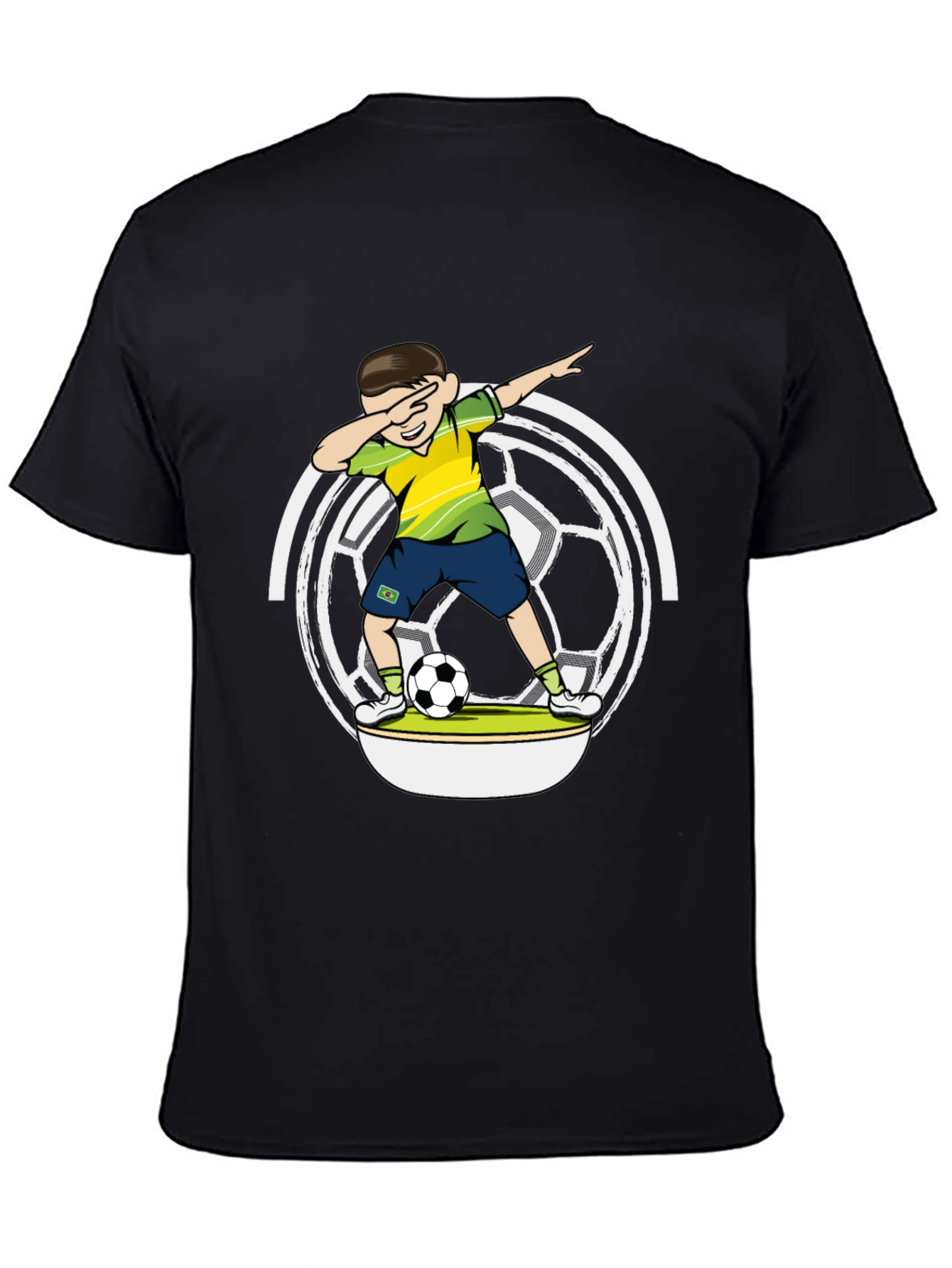 Dabbing Soccer Boy Black T-Shirt