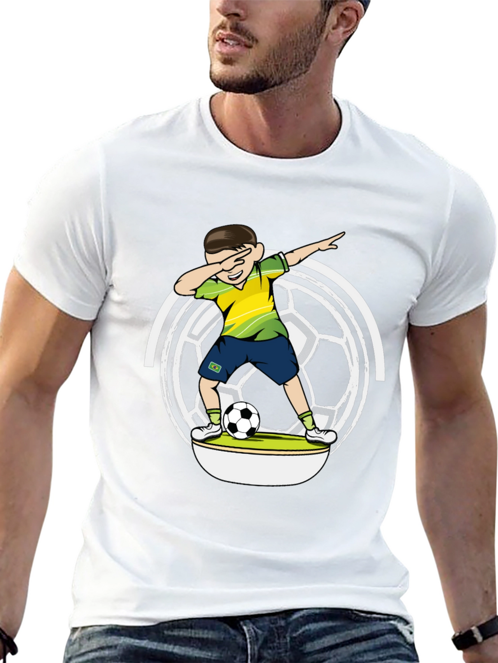 Dabbing Soccer Boy Black T-Shirt