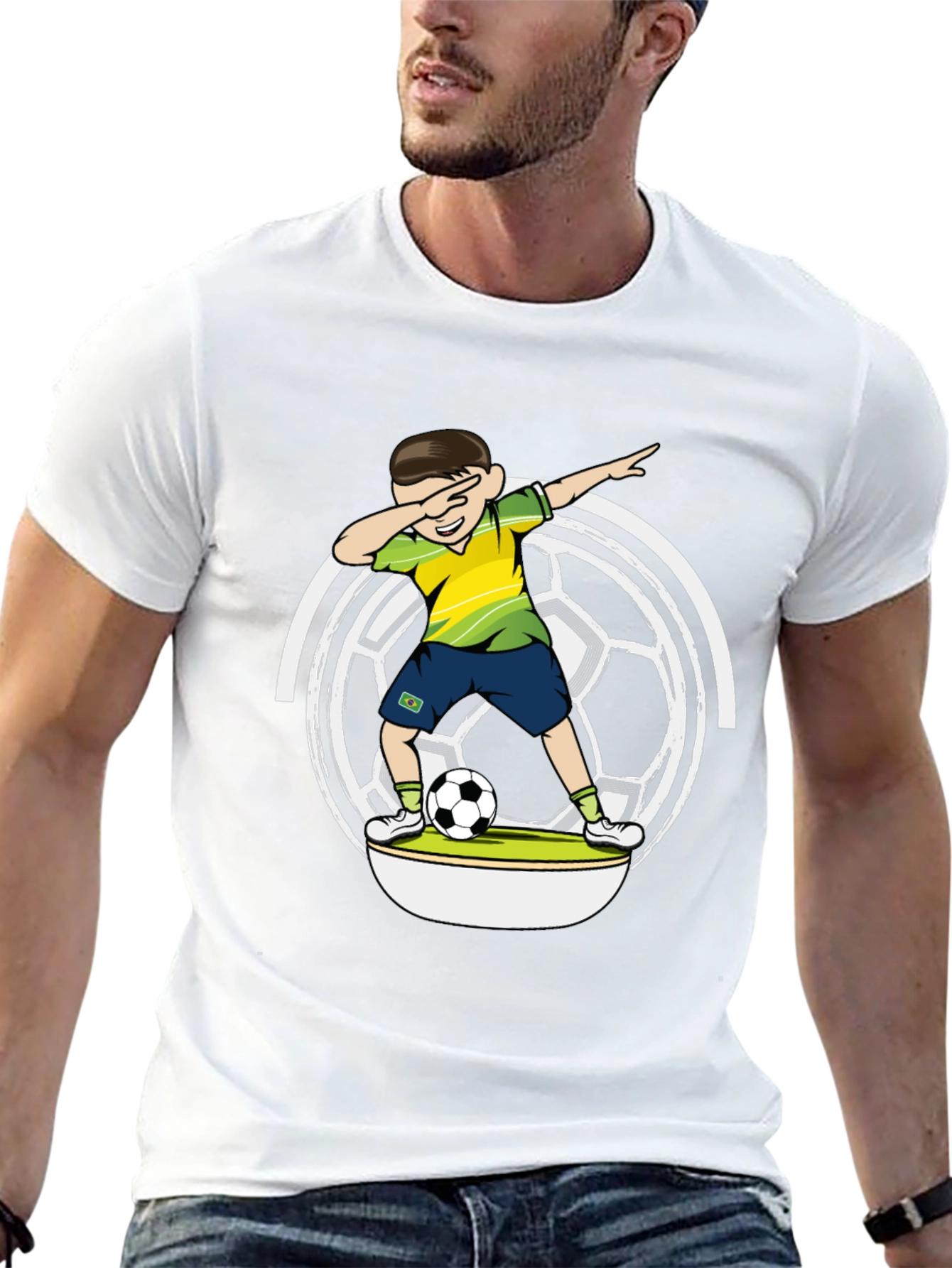 Dabbing Soccer Boy Black T-Shirt