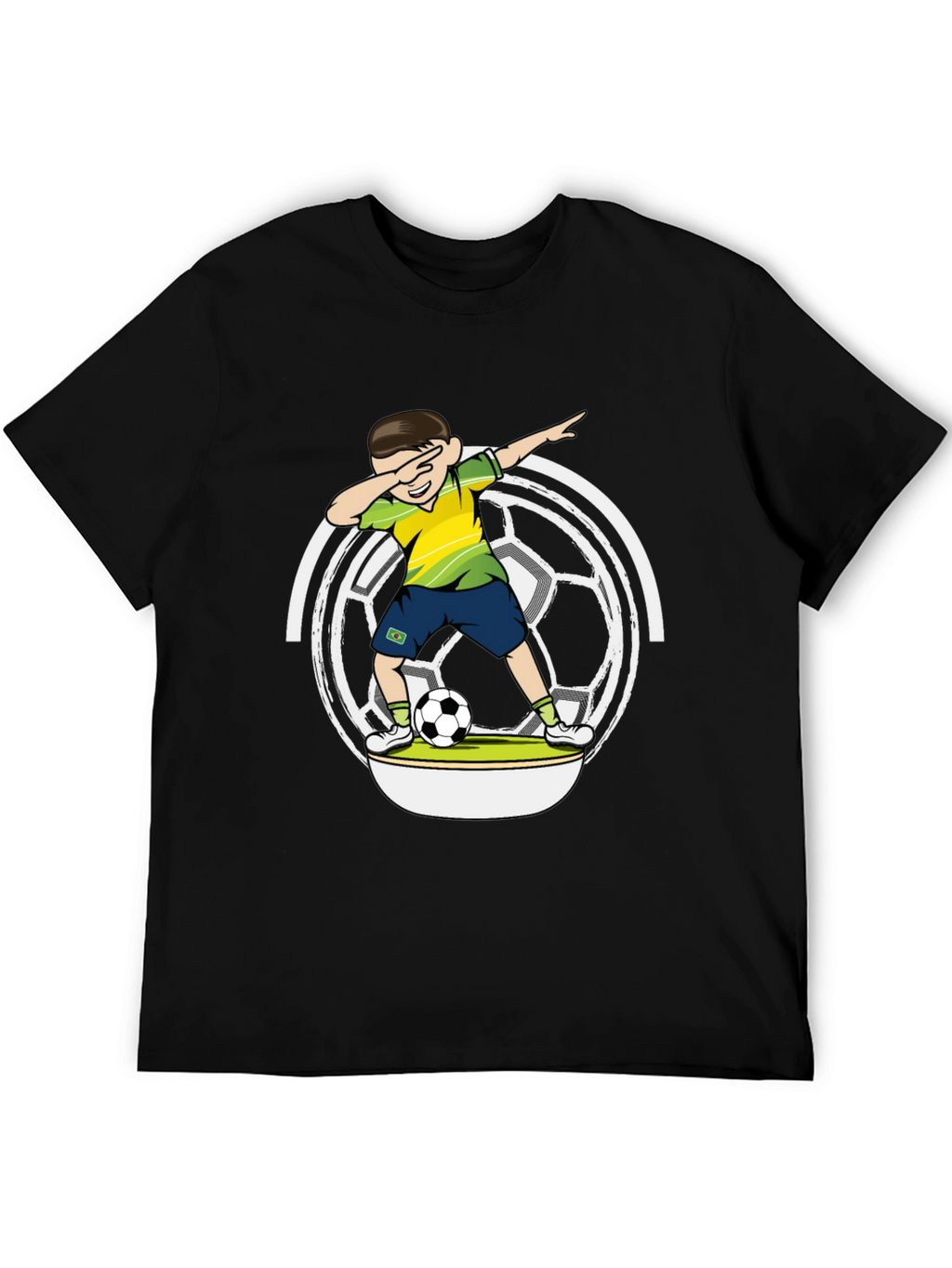 Dabbing Soccer Boy Black T-Shirt