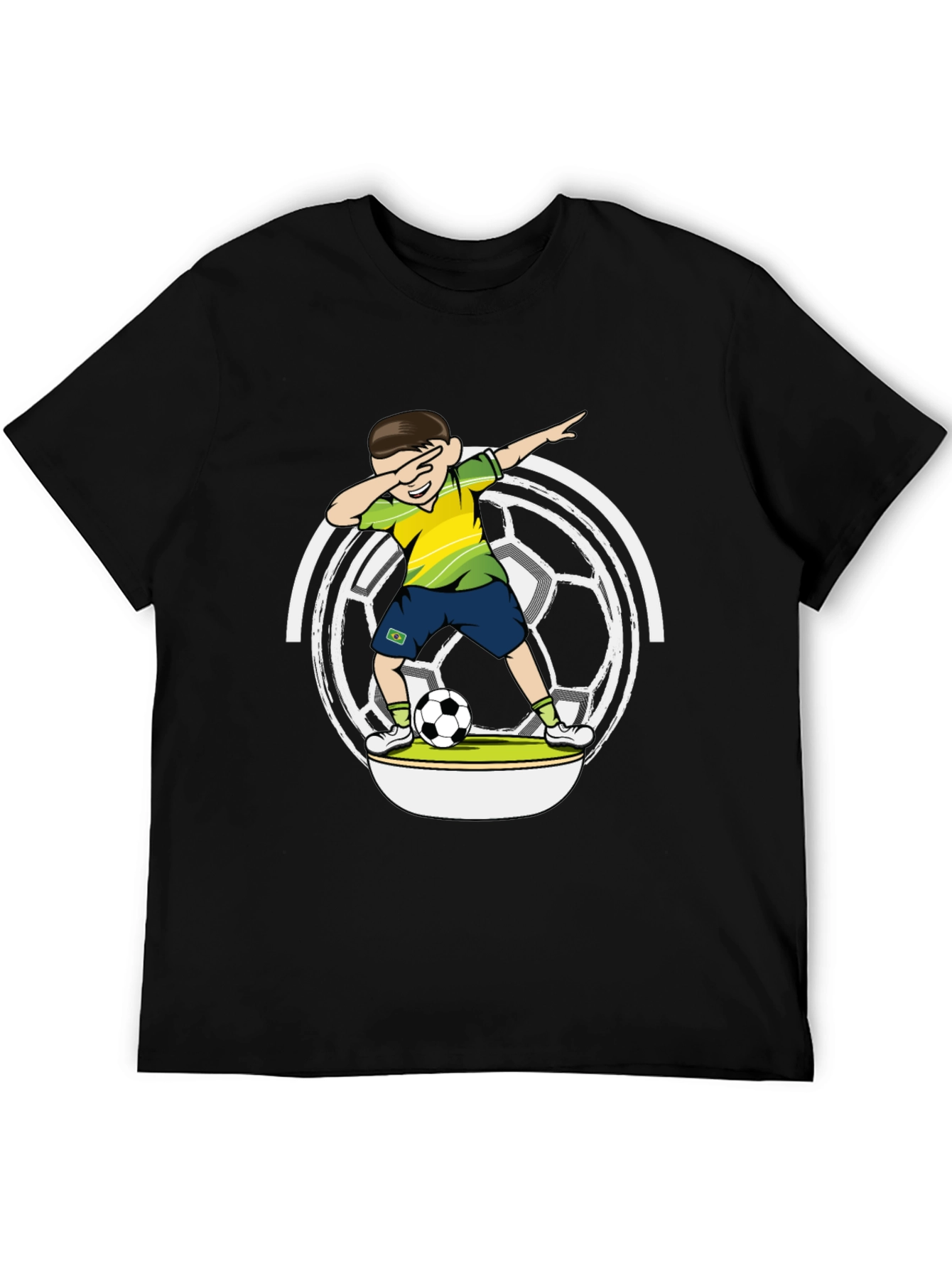 Dabbing Soccer Boy Black T-Shirt