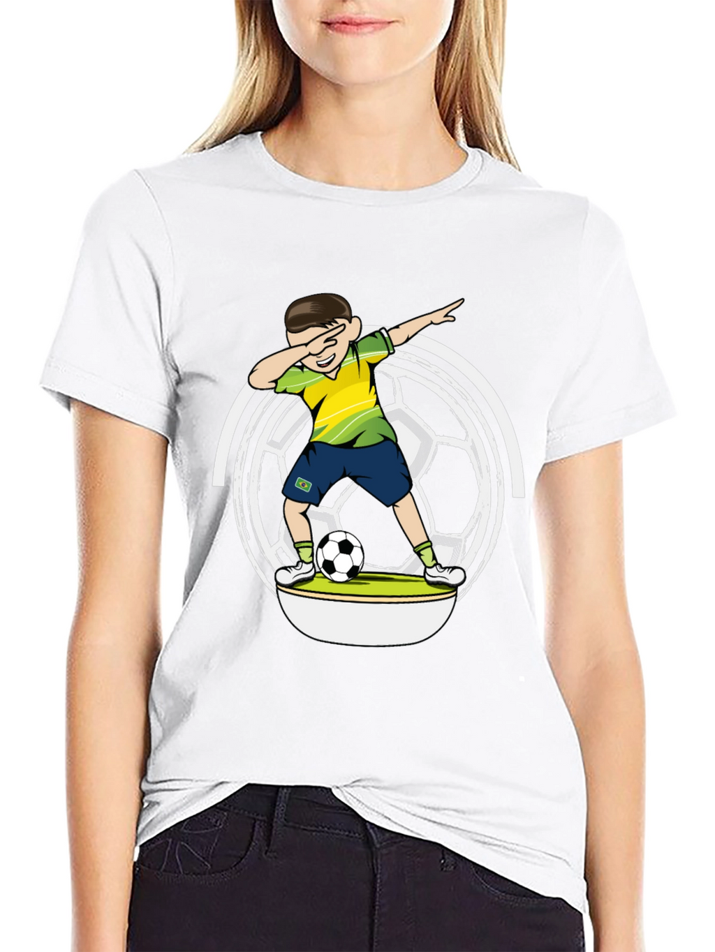 Dabbing Soccer Boy Black T-Shirt