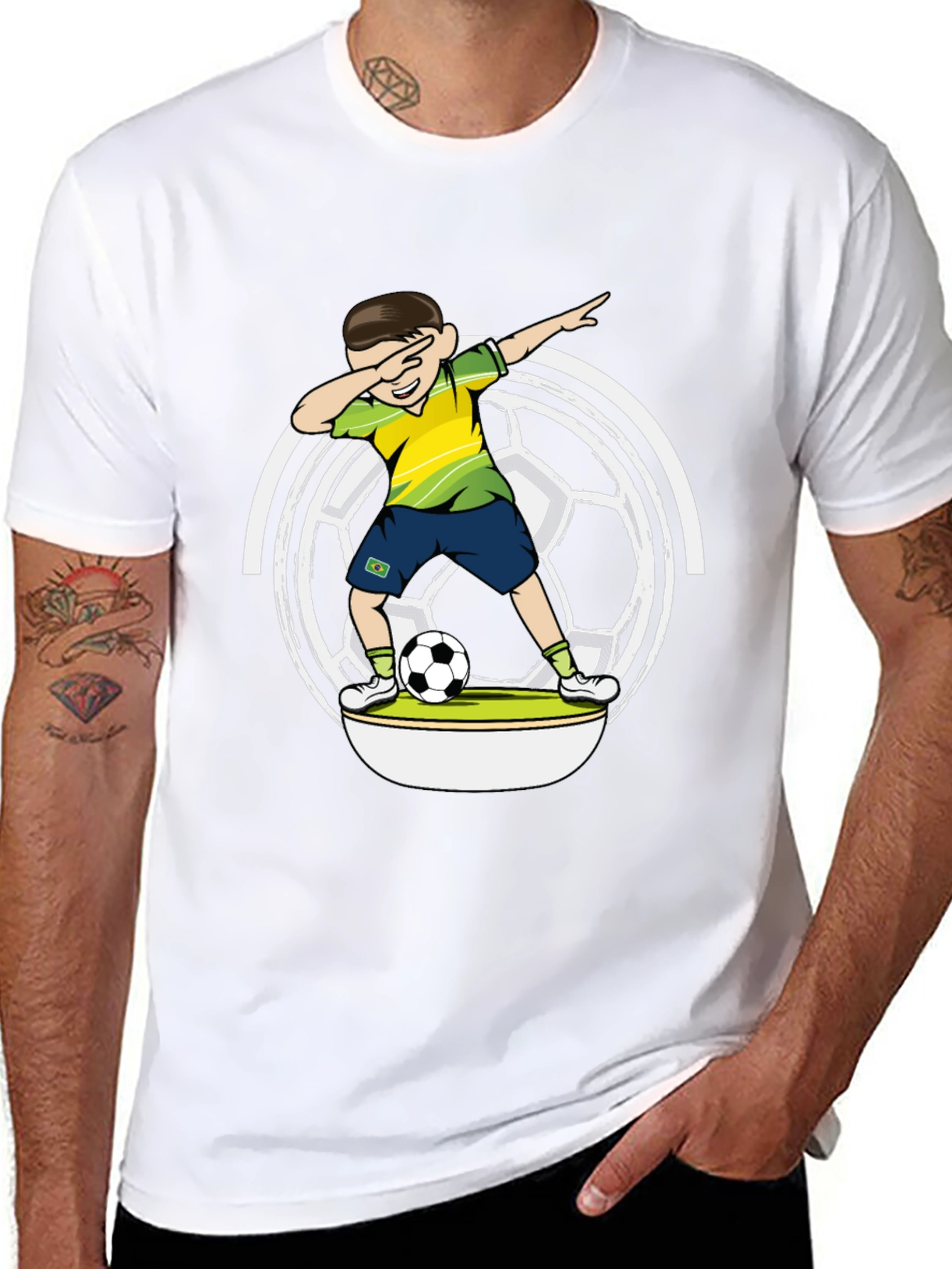 Dabbing Soccer Boy Black T-Shirt