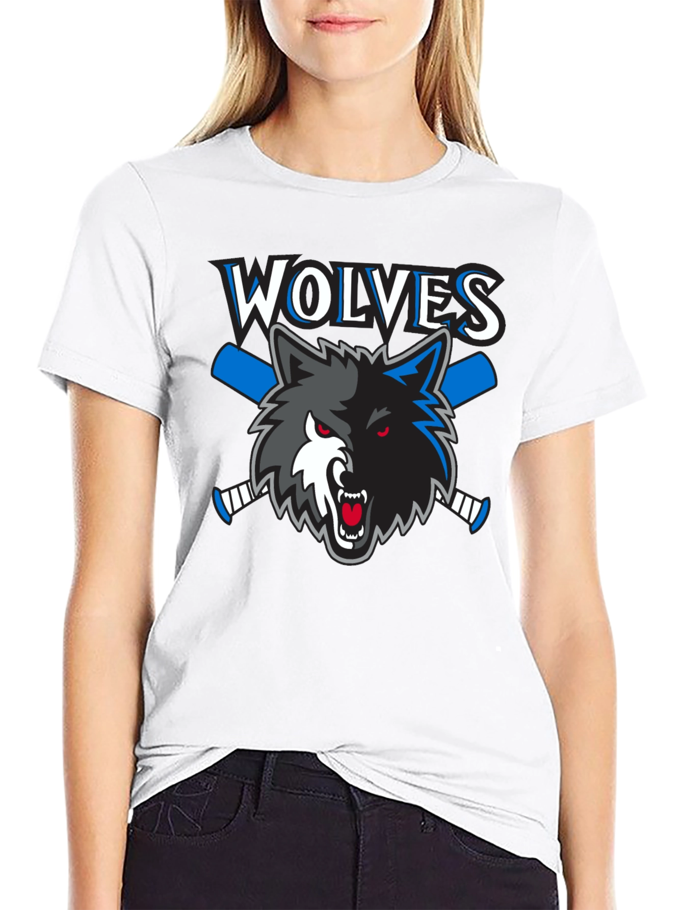 Wolves Hockey T-Shirt - Black Graphic Tee