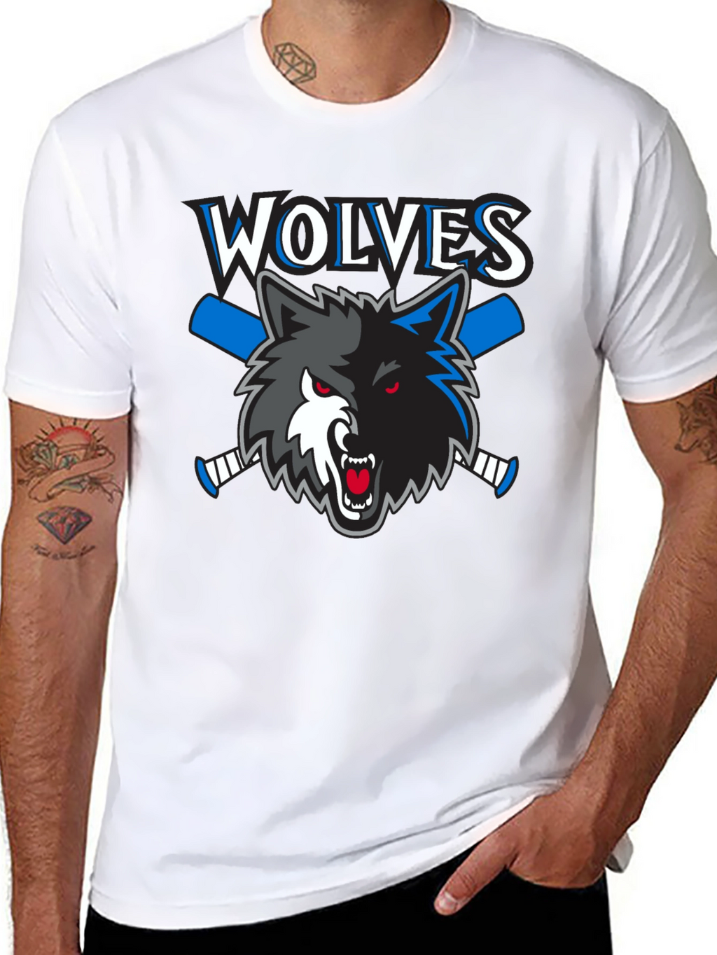 Wolves Hockey T-Shirt - Black Graphic Tee