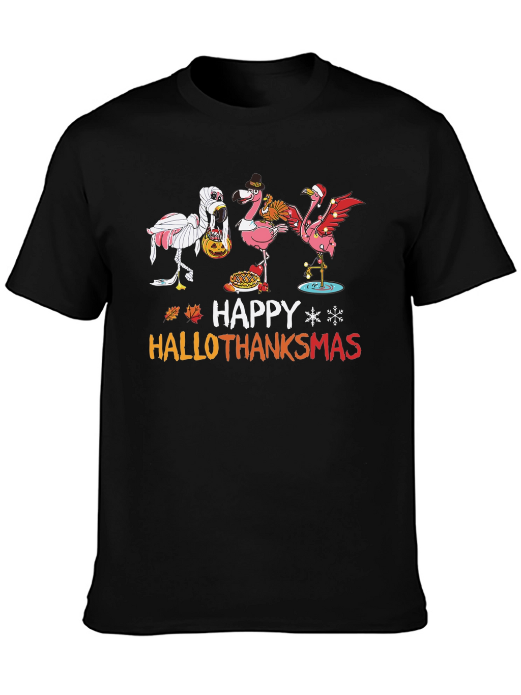 Happy Hallothanksmas Flamingo T-Shirt