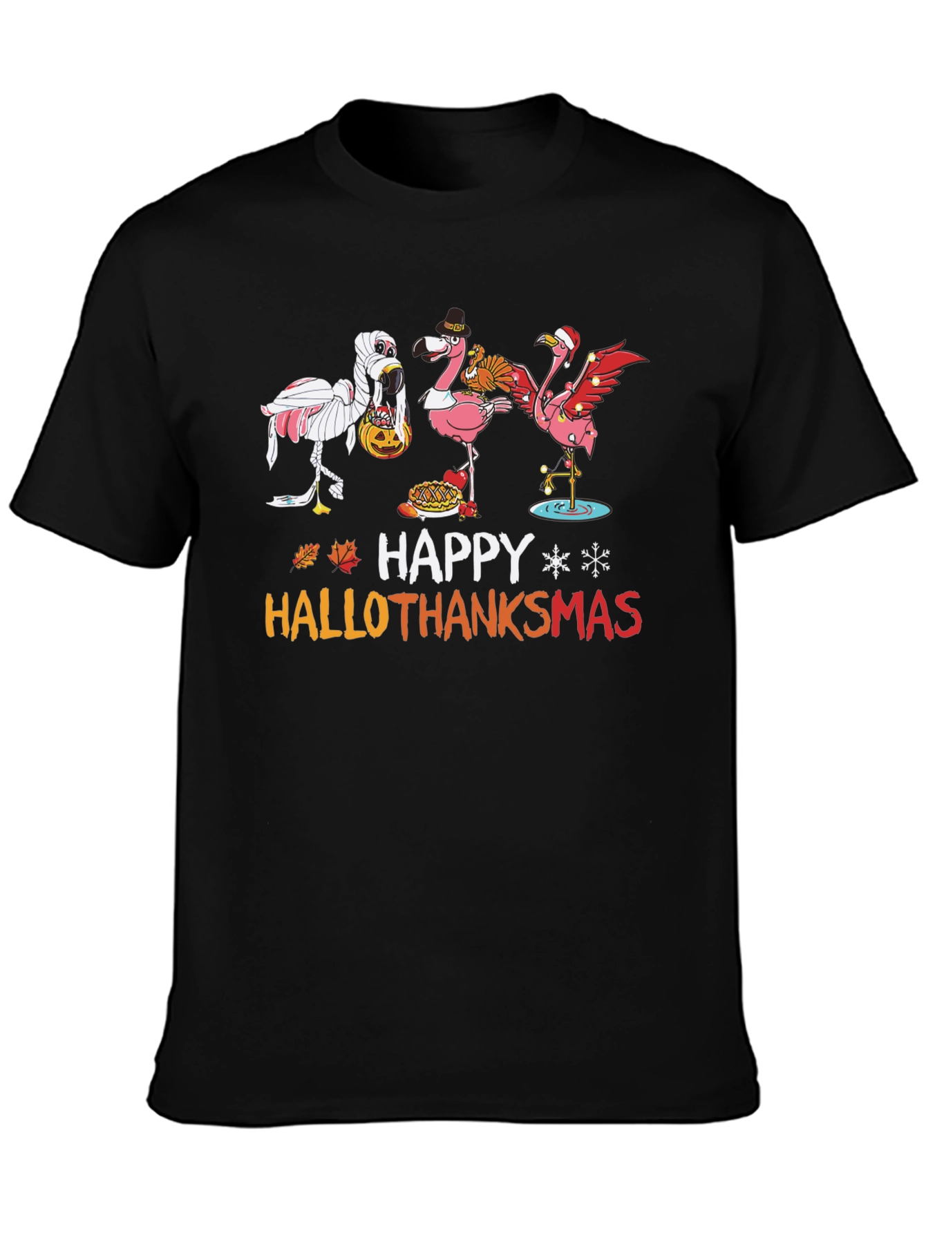 Happy Hallothanksmas Flamingo T-Shirt