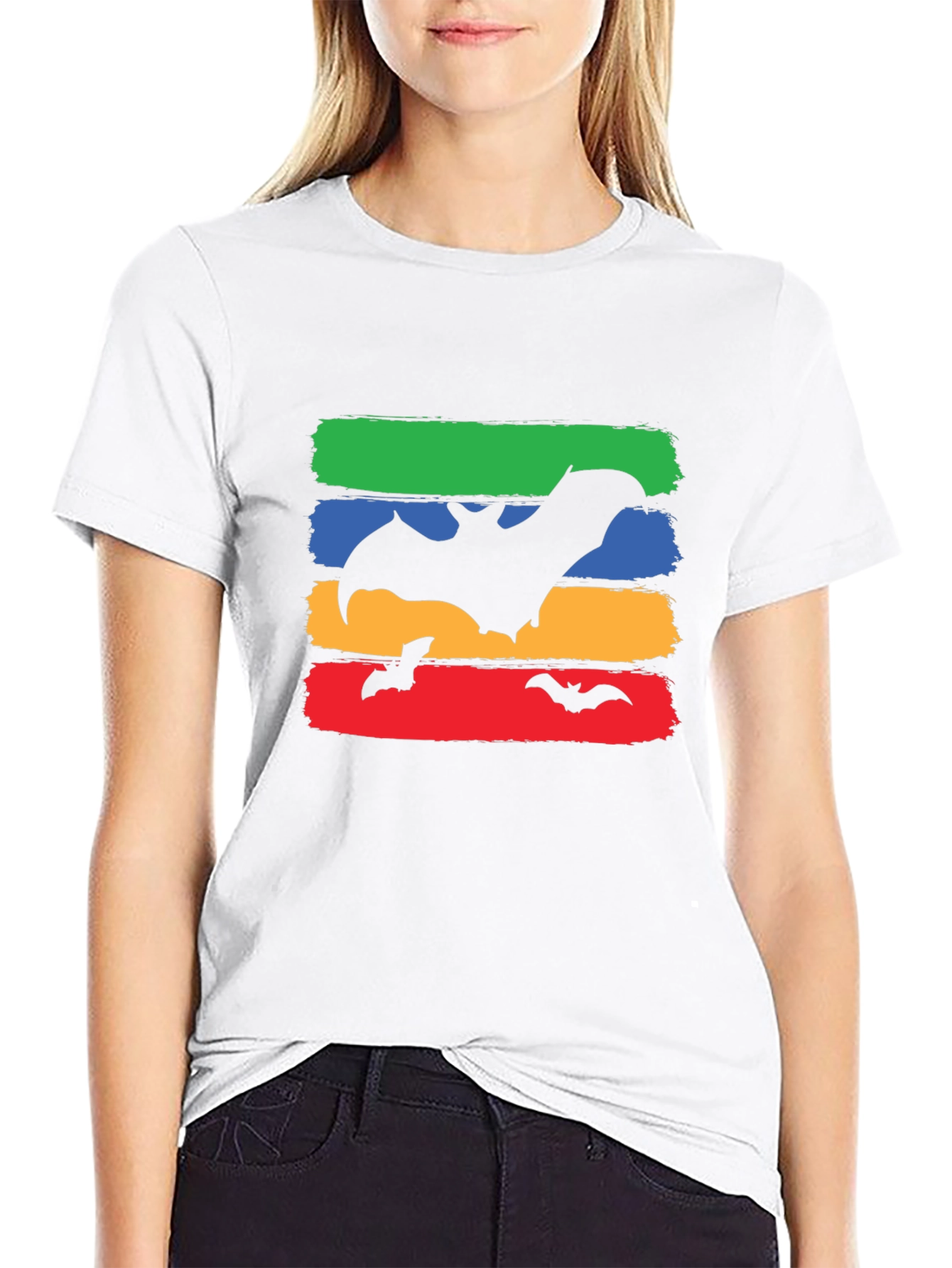 Bat Silhouette Graphic Tee - Halloween Style