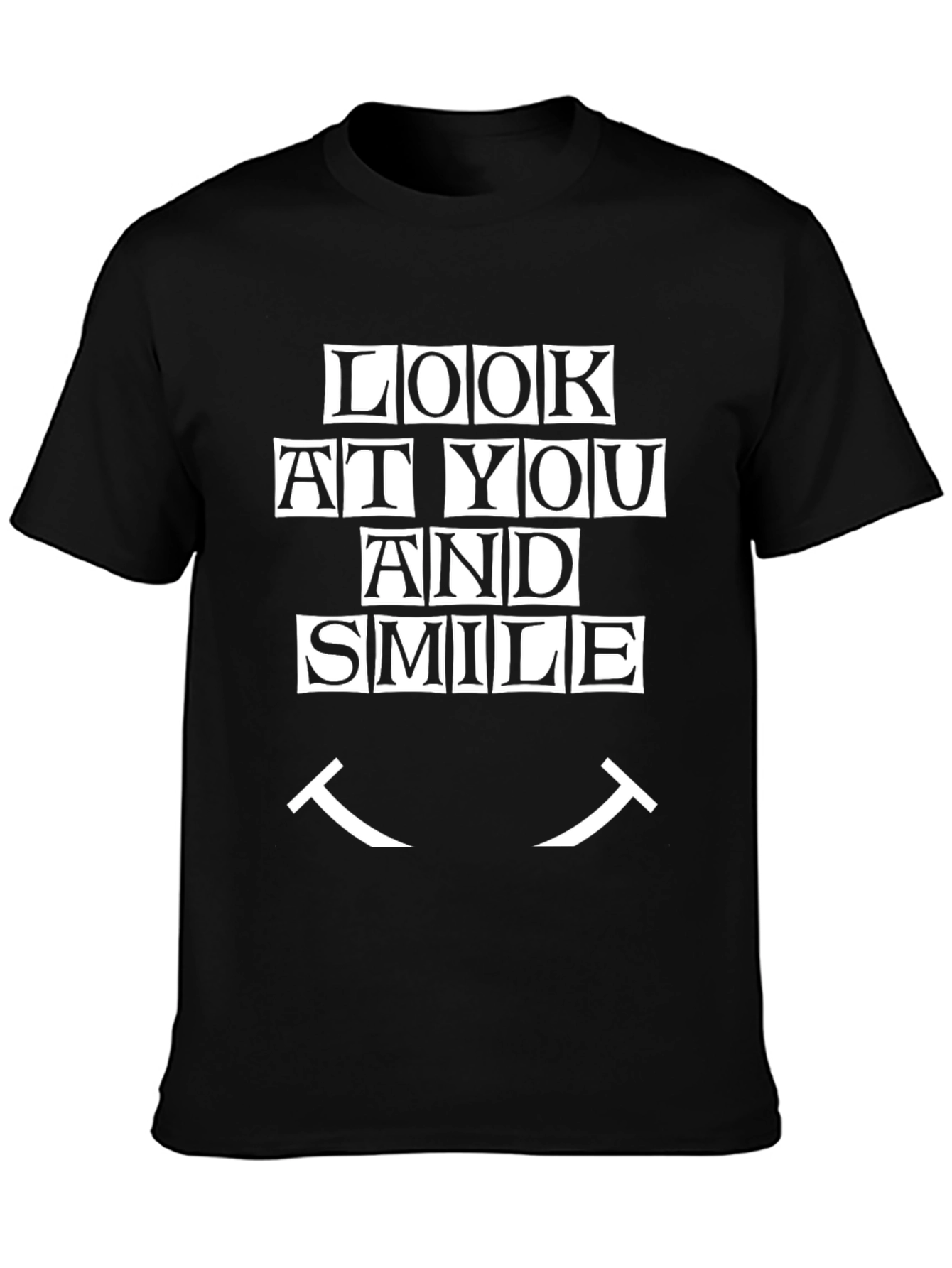 Look At You And Smile Graphic Tee - Mens Black T-Shirt