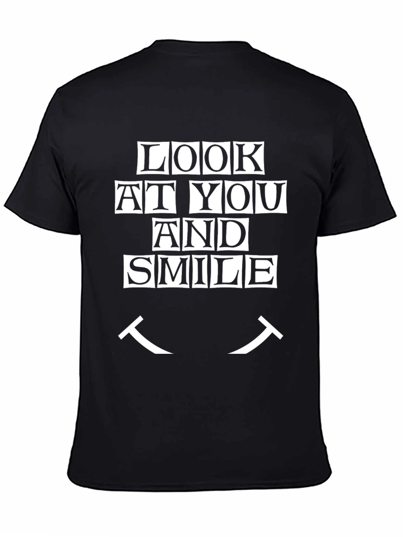 Look At You And Smile Graphic Tee - Mens Black T-Shirt