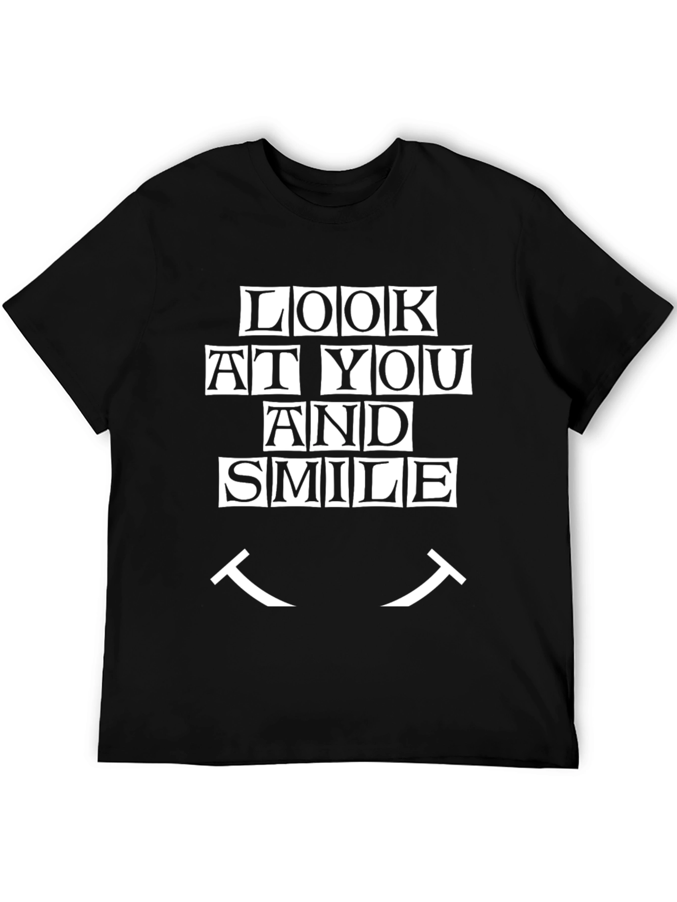 Look At You And Smile Graphic Tee - Mens Black T-Shirt
