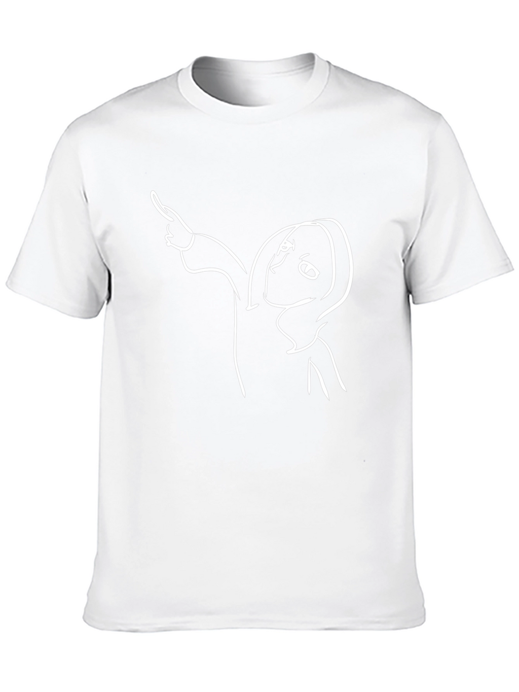 Abstract Line Art Graphic Tee - Black Cotton T-Shirt
