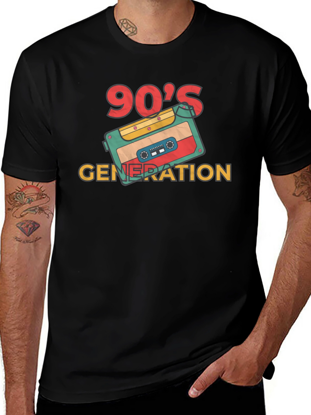 90s Generation Cassette Tape Graphic Tee - Retro Style