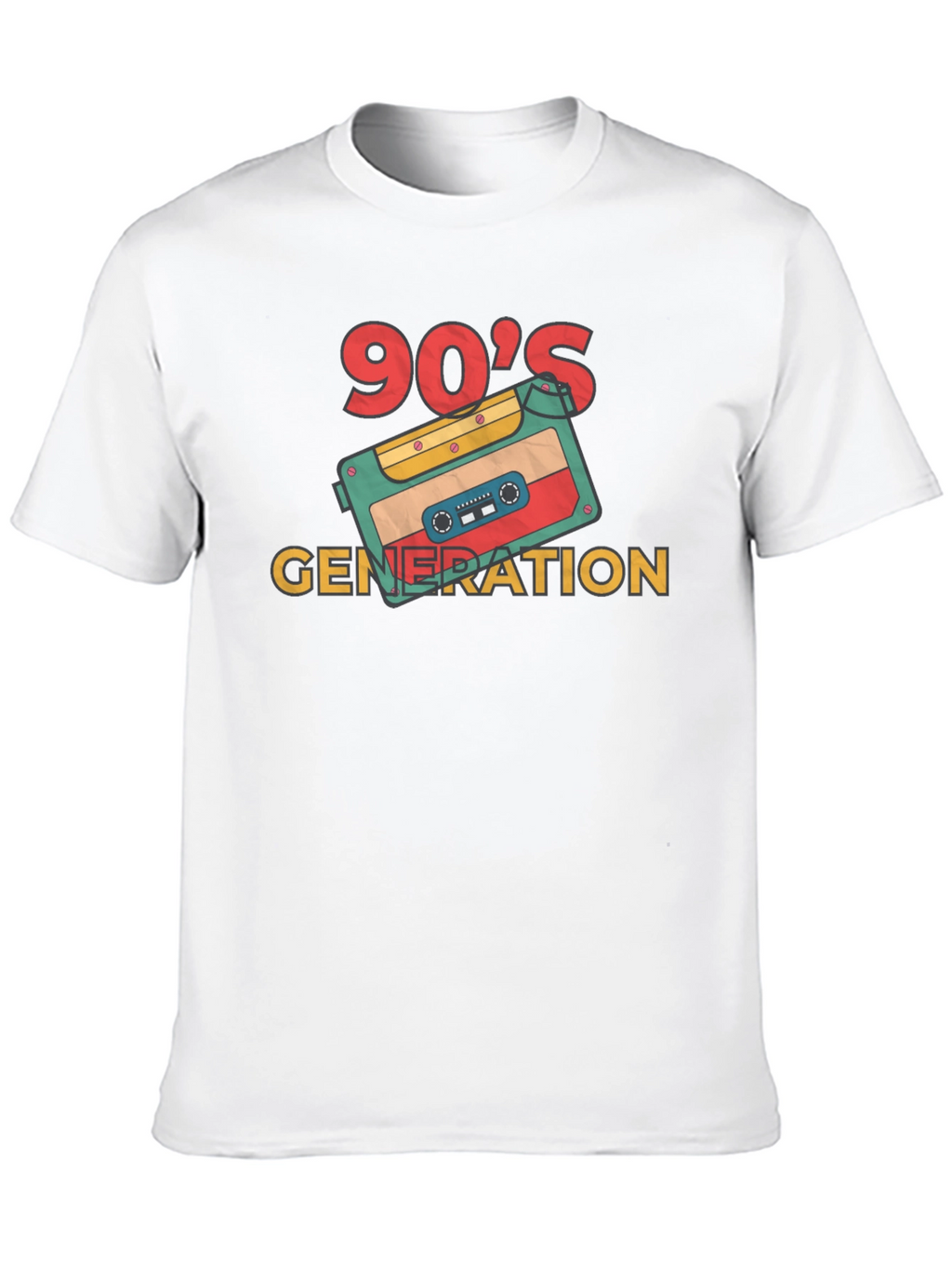 90s Generation Cassette Tape Graphic Tee - Retro Style