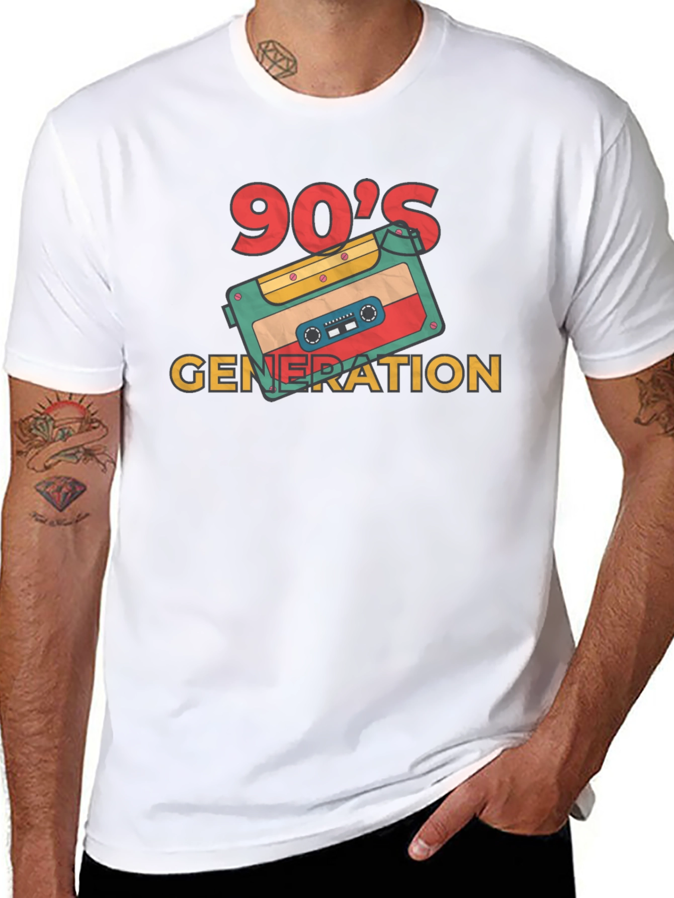 90s Generation Cassette Tape Graphic Tee - Retro Style