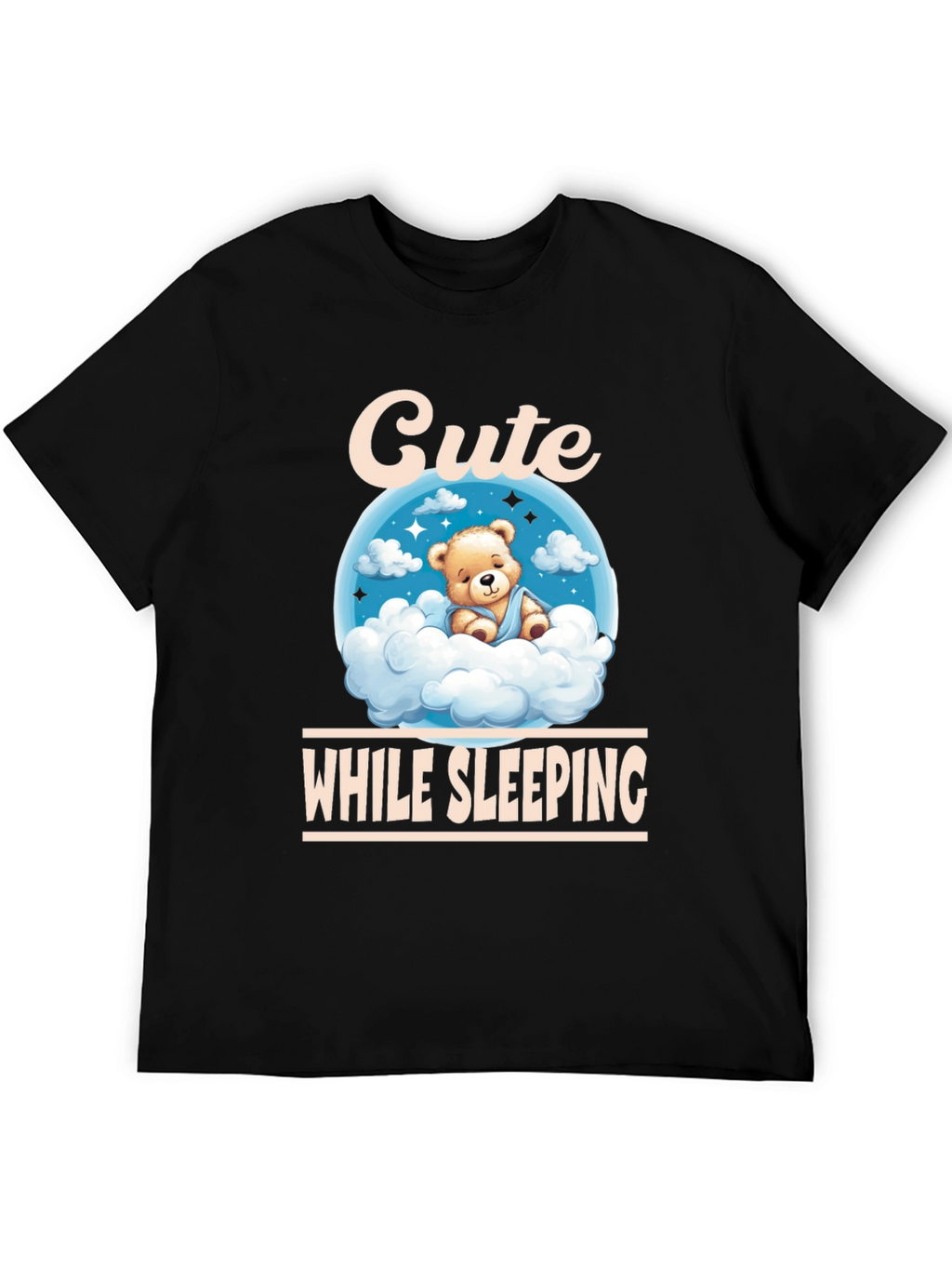 Cute While Sleeping Black T-Shirt