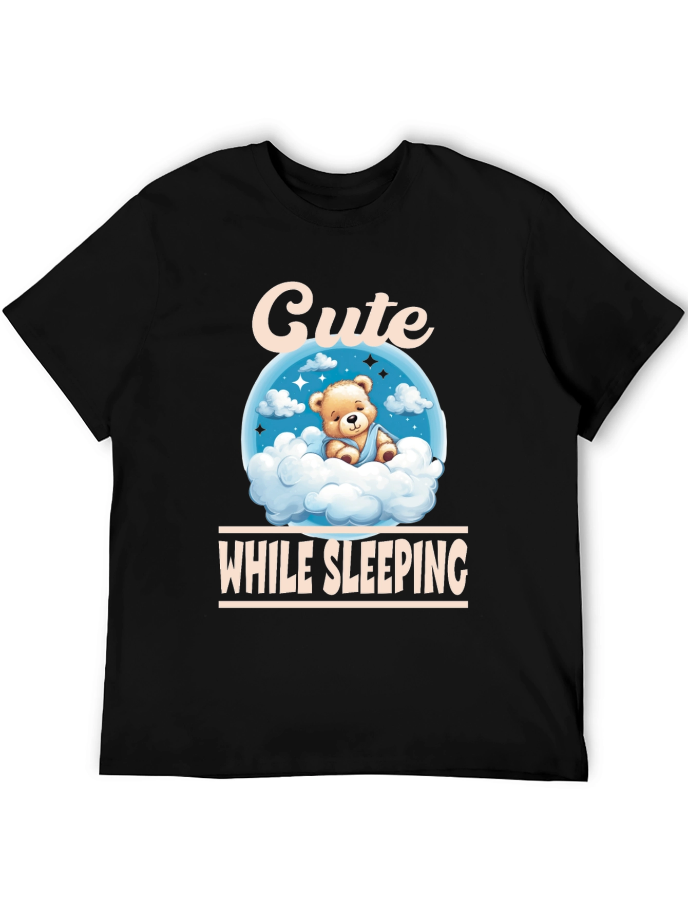 Cute While Sleeping Black T-Shirt