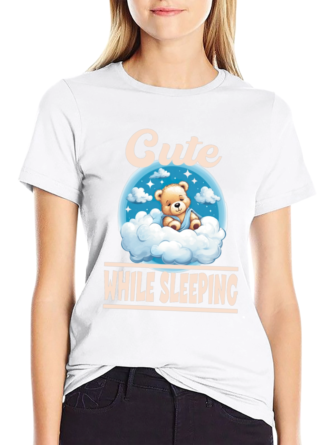 Cute While Sleeping Black T-Shirt