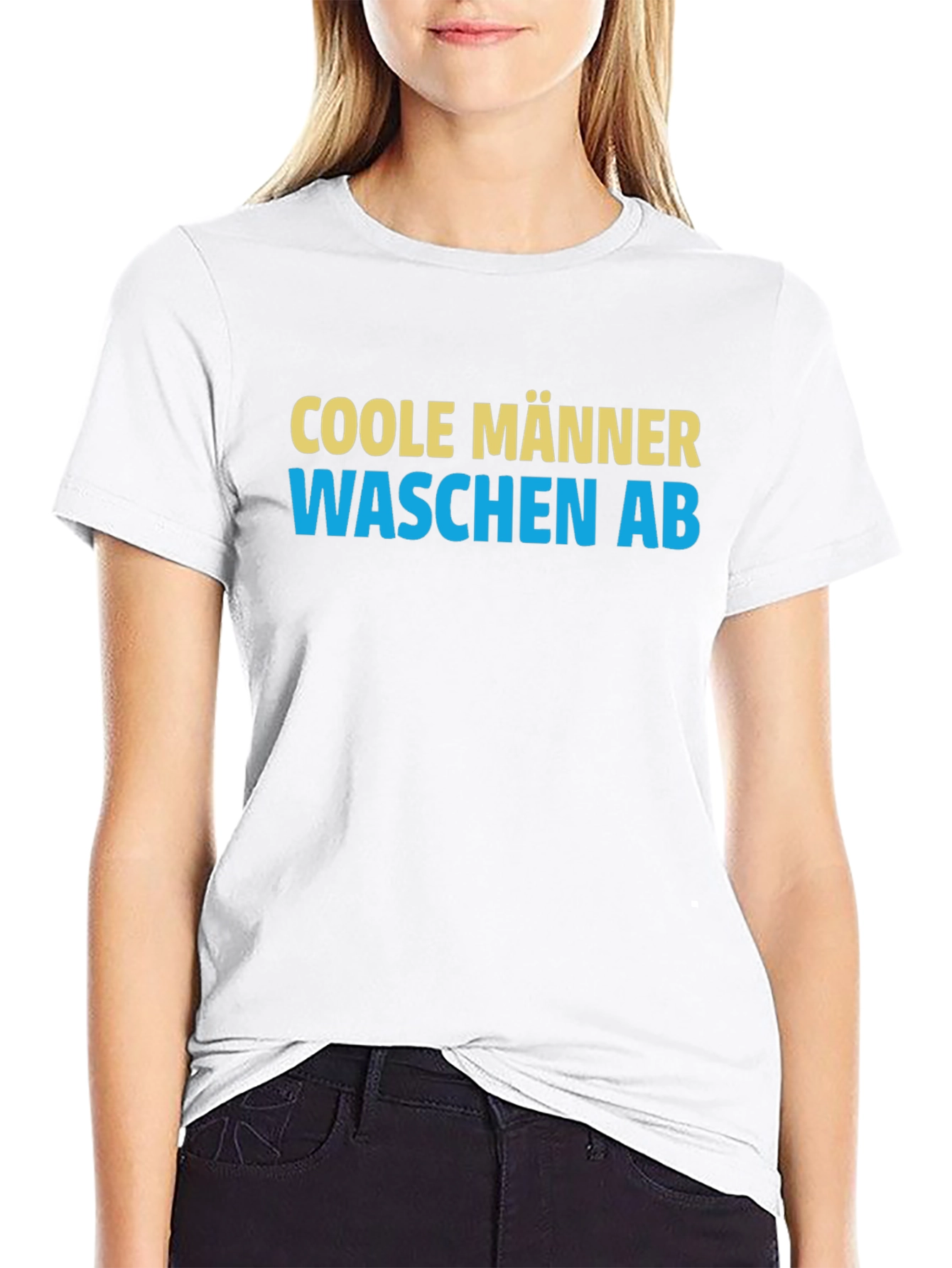 Cool Men Wash Up German Slogan Black T-Shirt