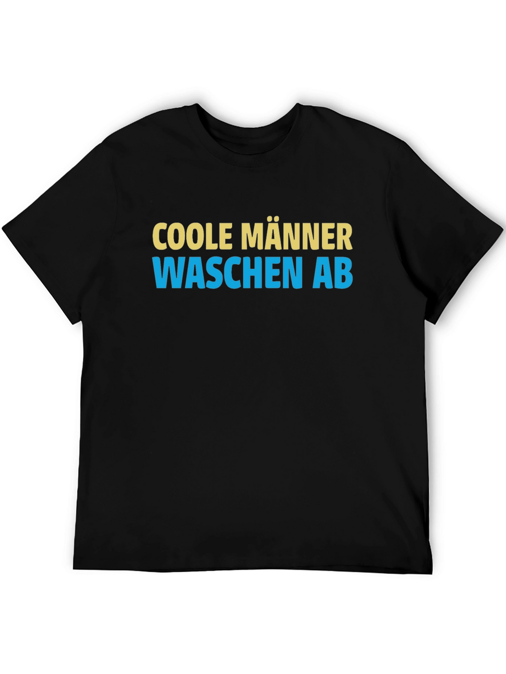 Cool Men Wash Up German Slogan Black T-Shirt