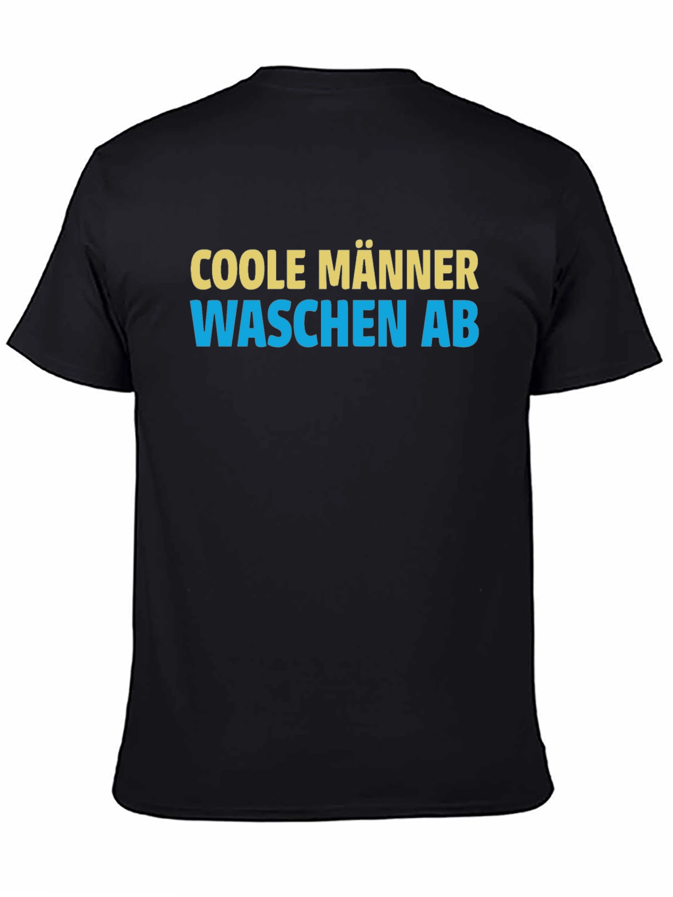 Cool Men Wash Up German Slogan Black T-Shirt