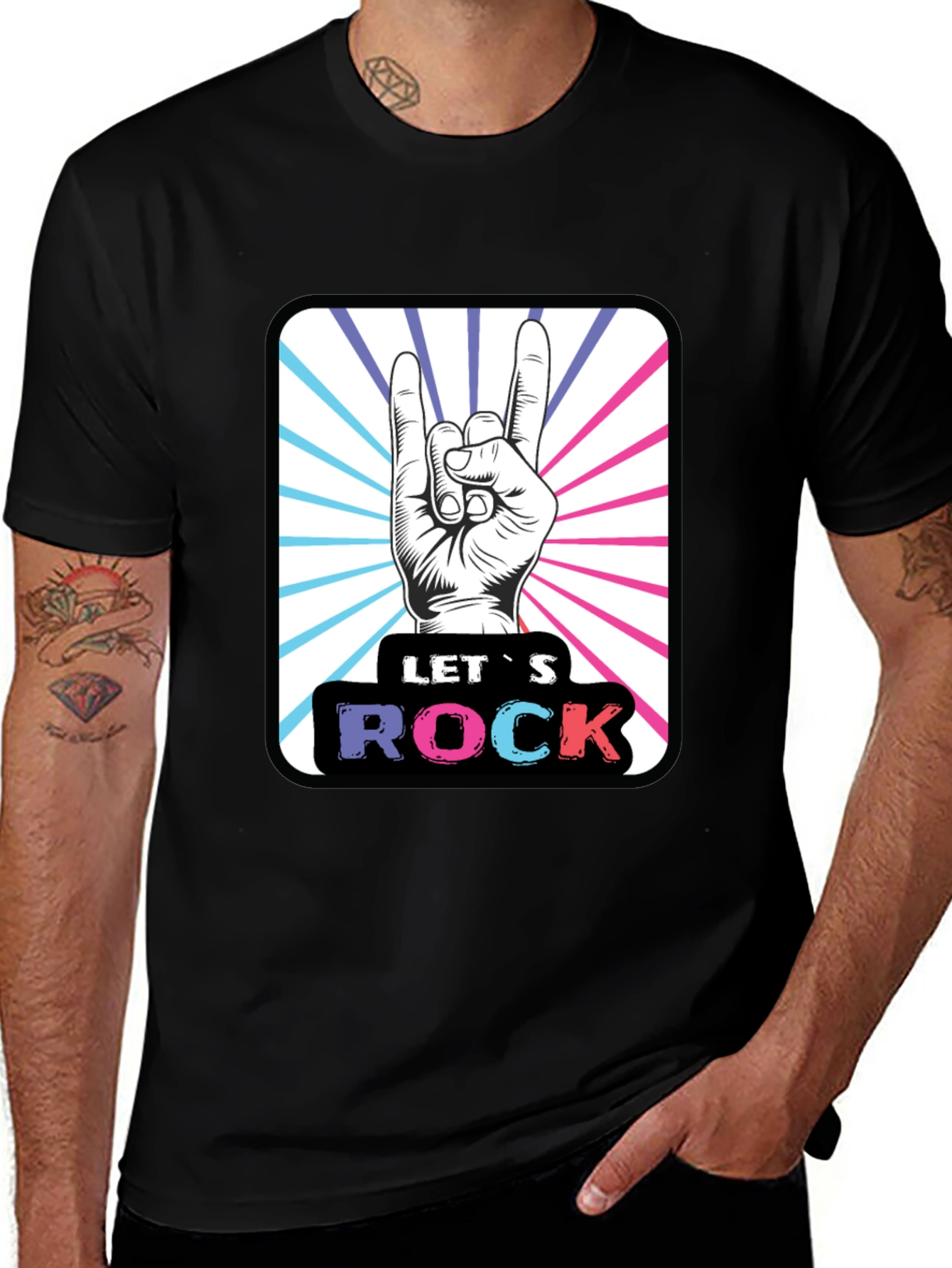 Lets Rock Hand Gesture Graphic Tee