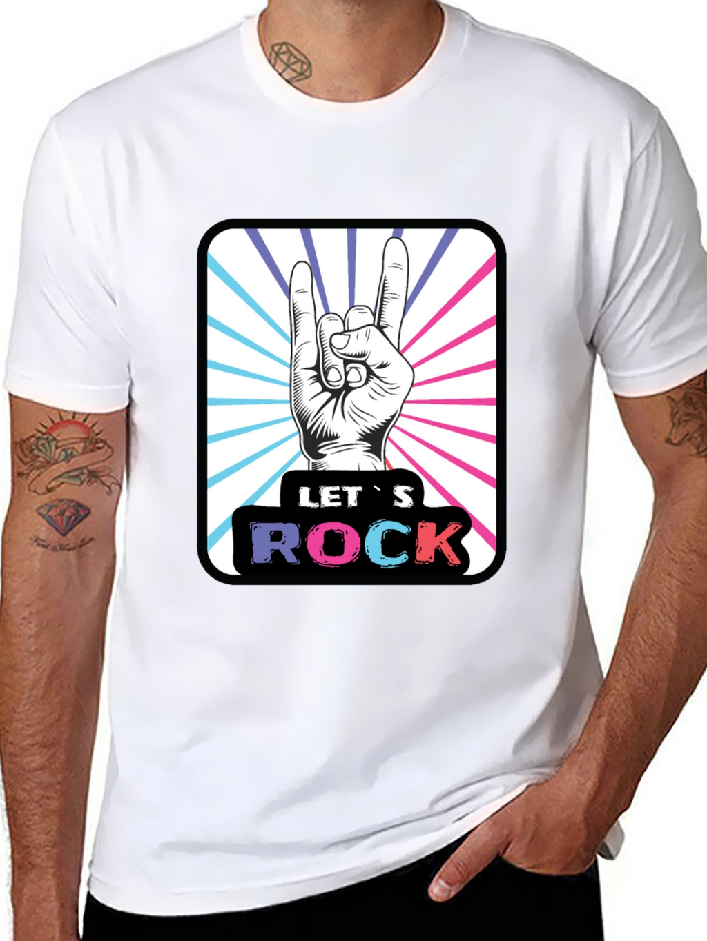 Lets Rock Hand Gesture Graphic Tee