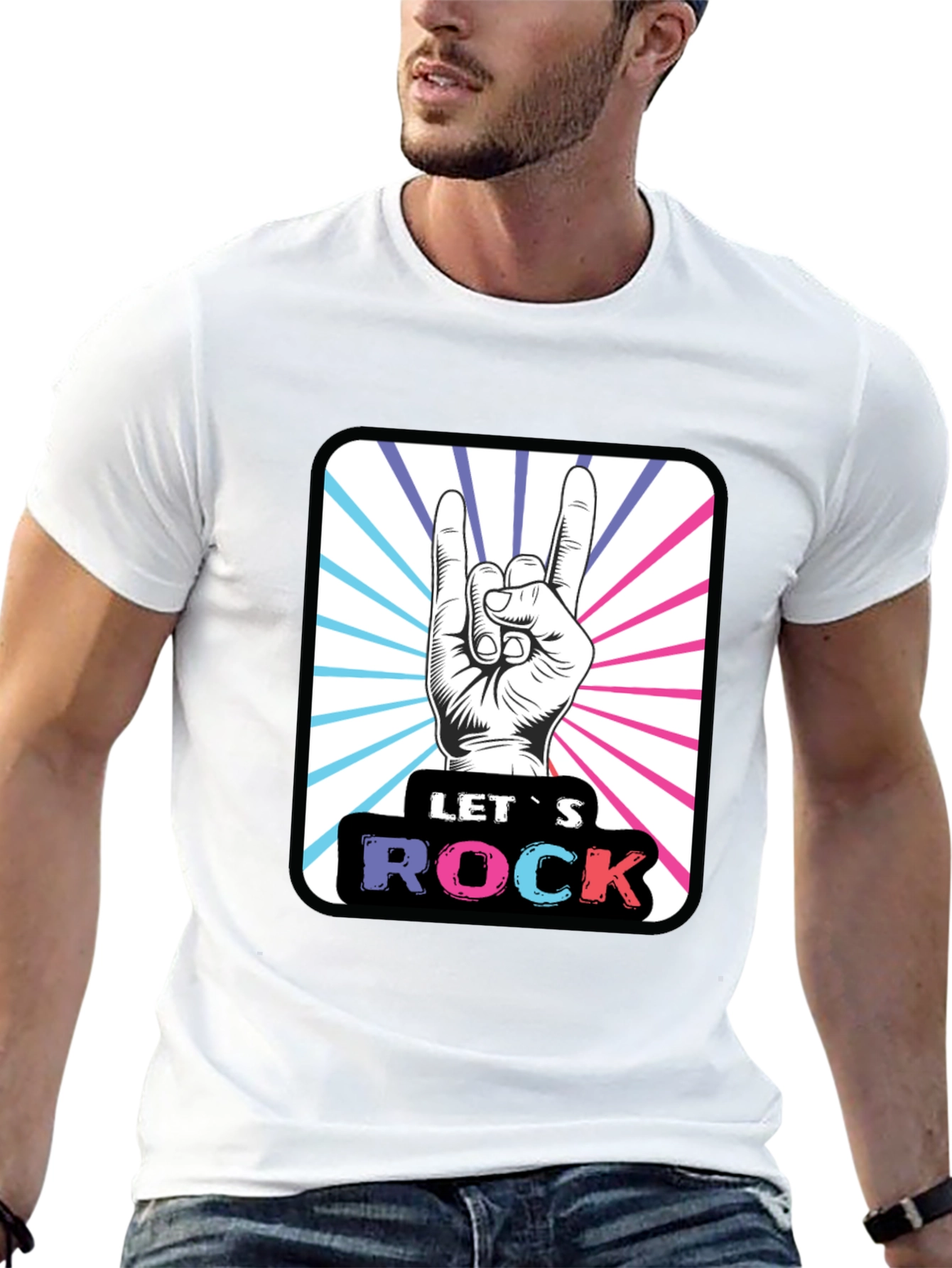 Lets Rock Hand Gesture Graphic Tee