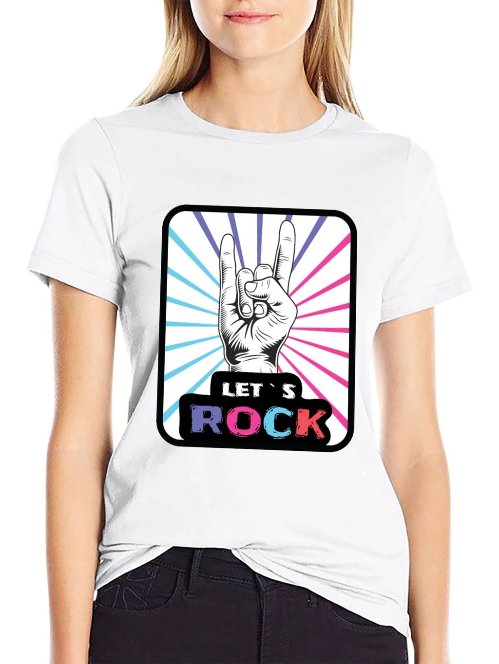 Lets Rock Hand Gesture Graphic Tee