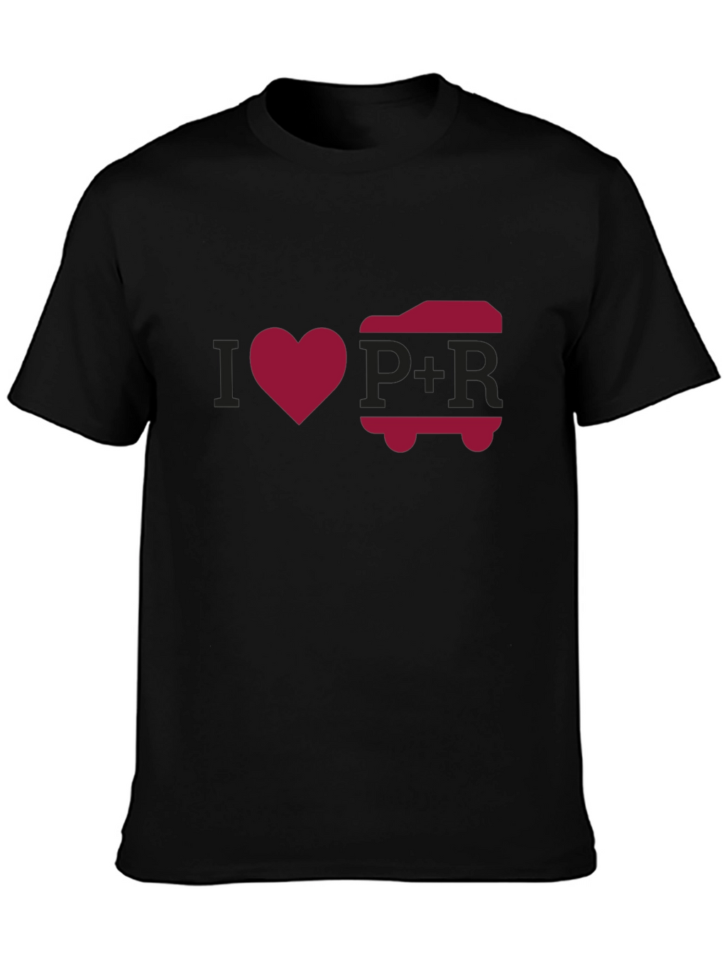 I Love P+R Black Graphic Tee