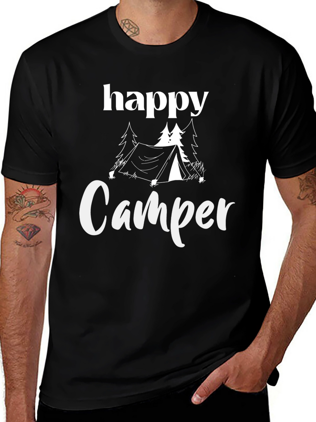 Happy Camper Graphic Tee - Outdoor Adventure Shirt
