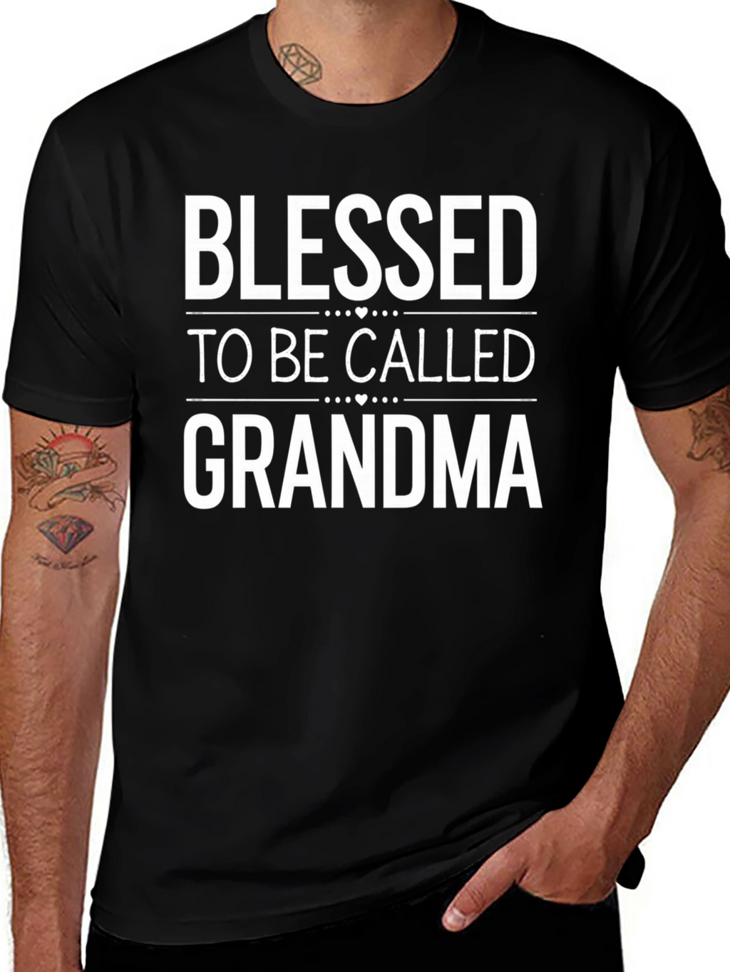 Blessed To Be Called Grandma - Black T-Shirt