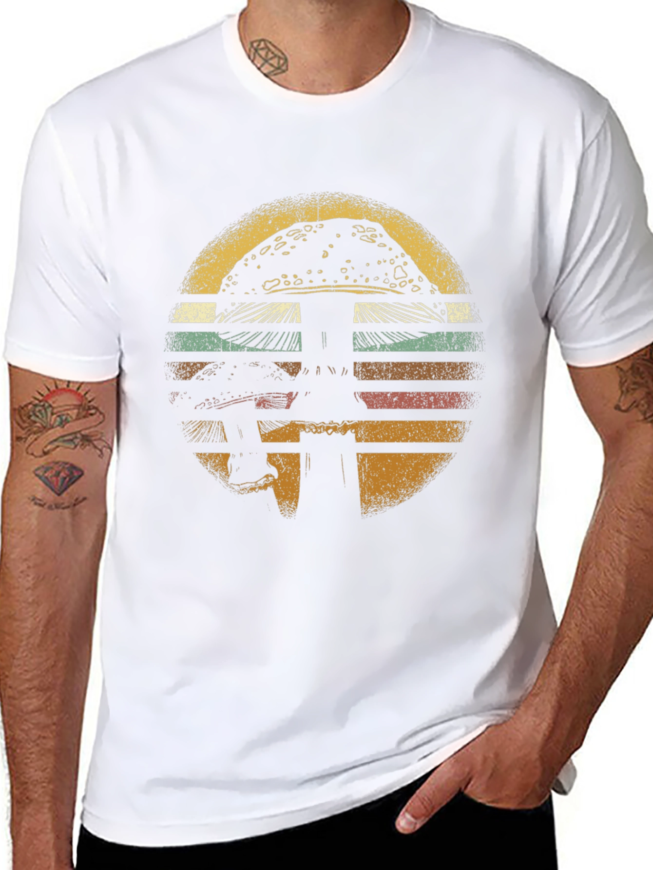Retro Mushroom Graphic Tee - Black