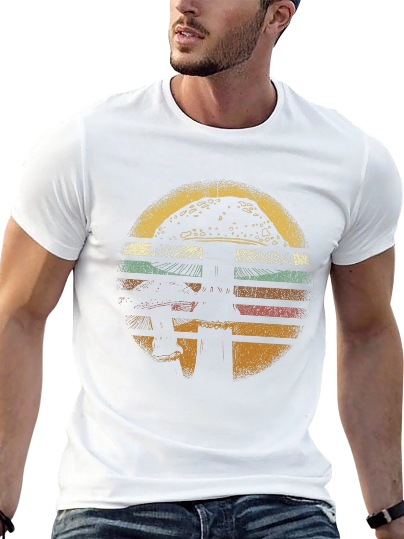 Retro Mushroom Graphic Tee - Black