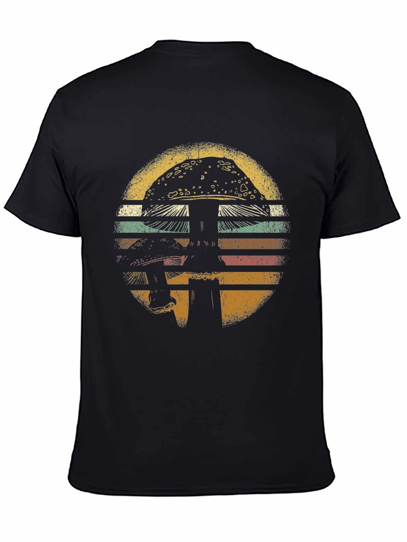 Retro Mushroom Graphic Tee - Black