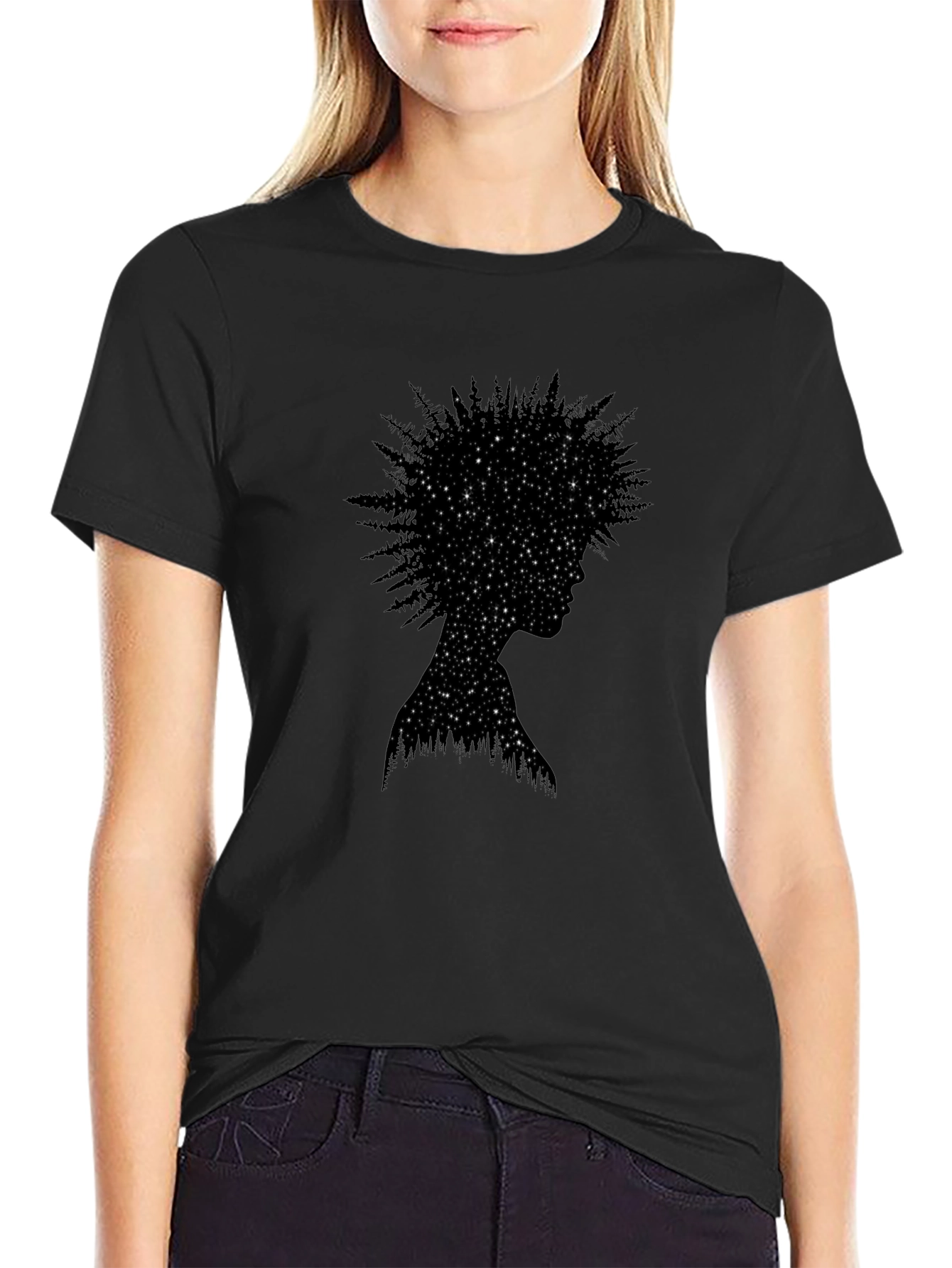Starry Night Forest Silhouette Tee