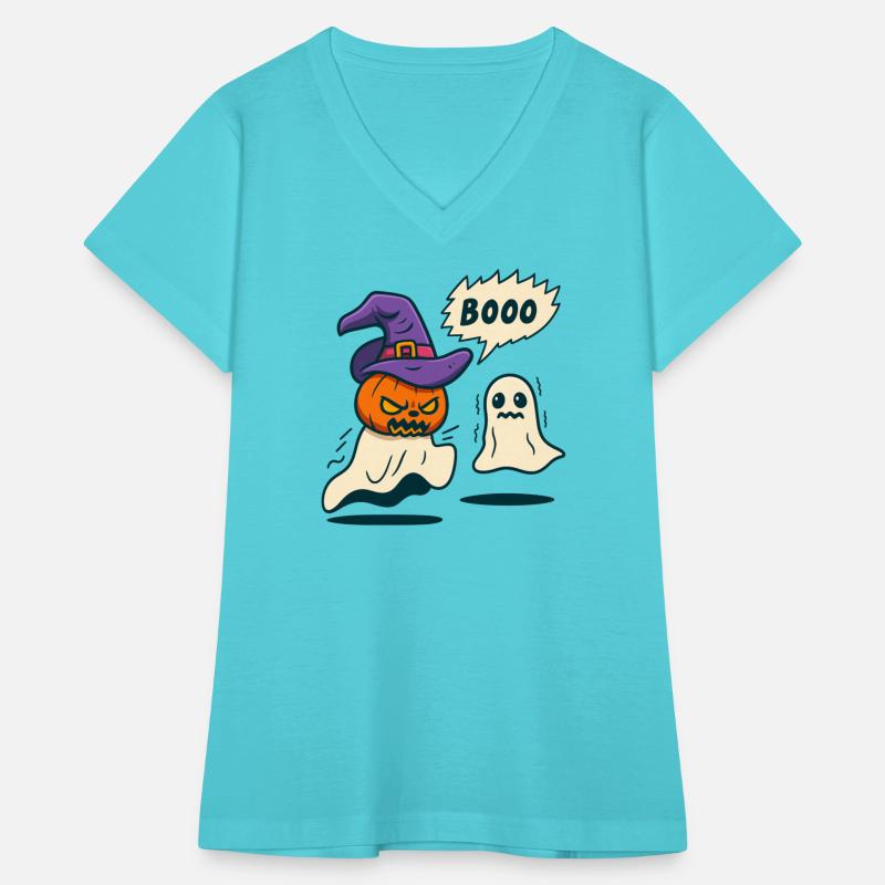 Halloween Ghost and Pumpkin with Witch Hat