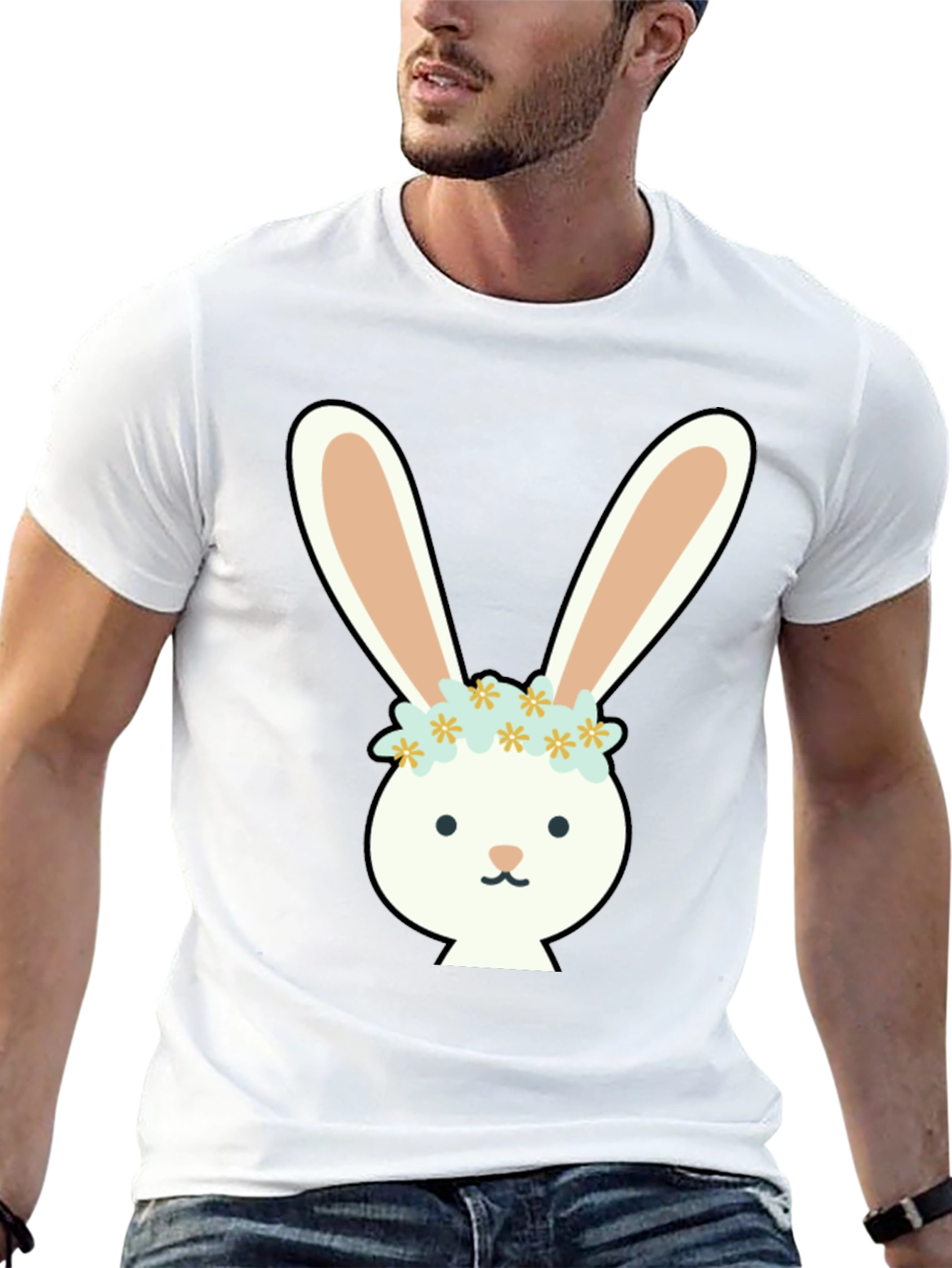 Bunny with Flower Crown Graphic Tee