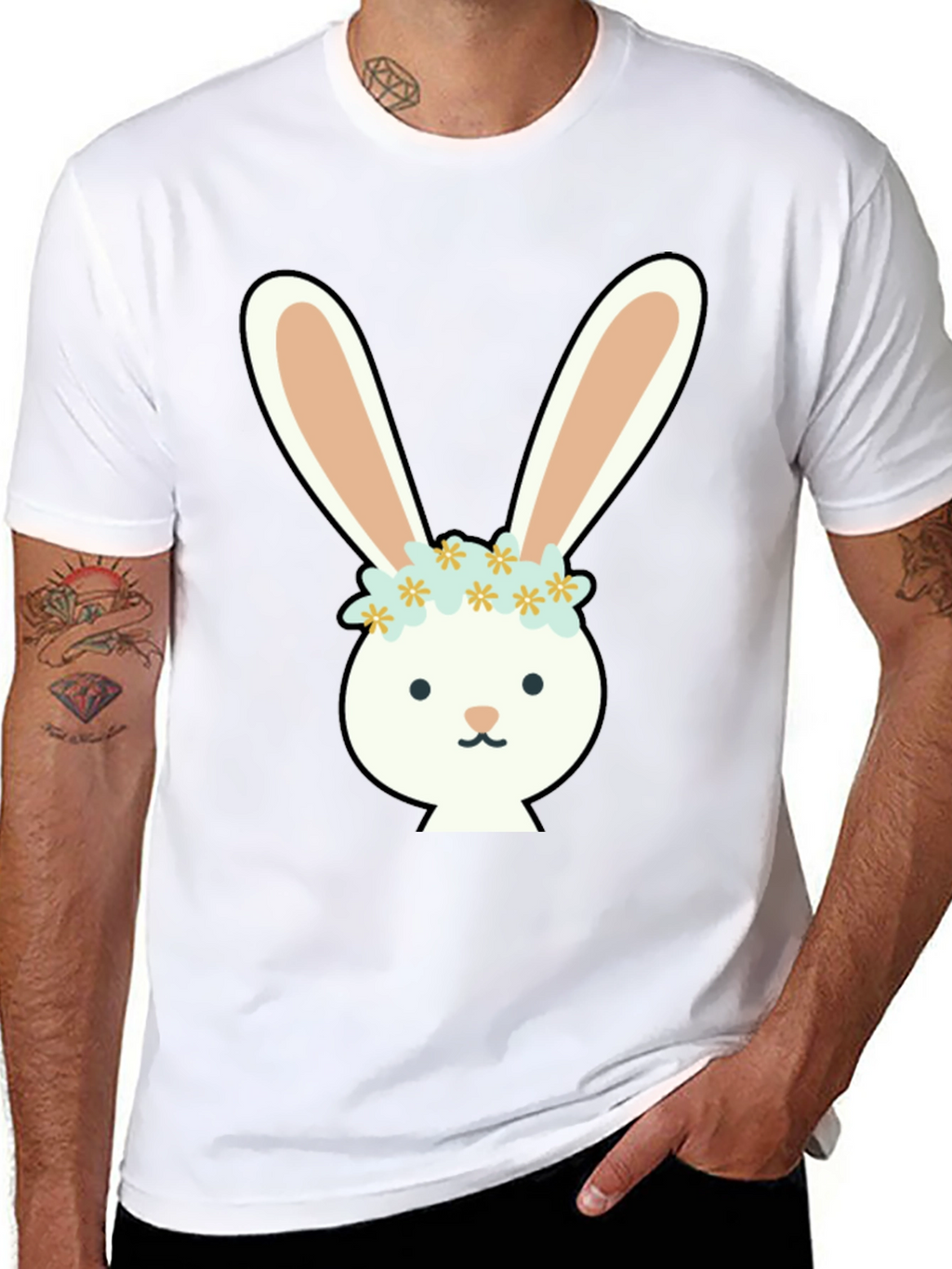 Bunny with Flower Crown Graphic Tee