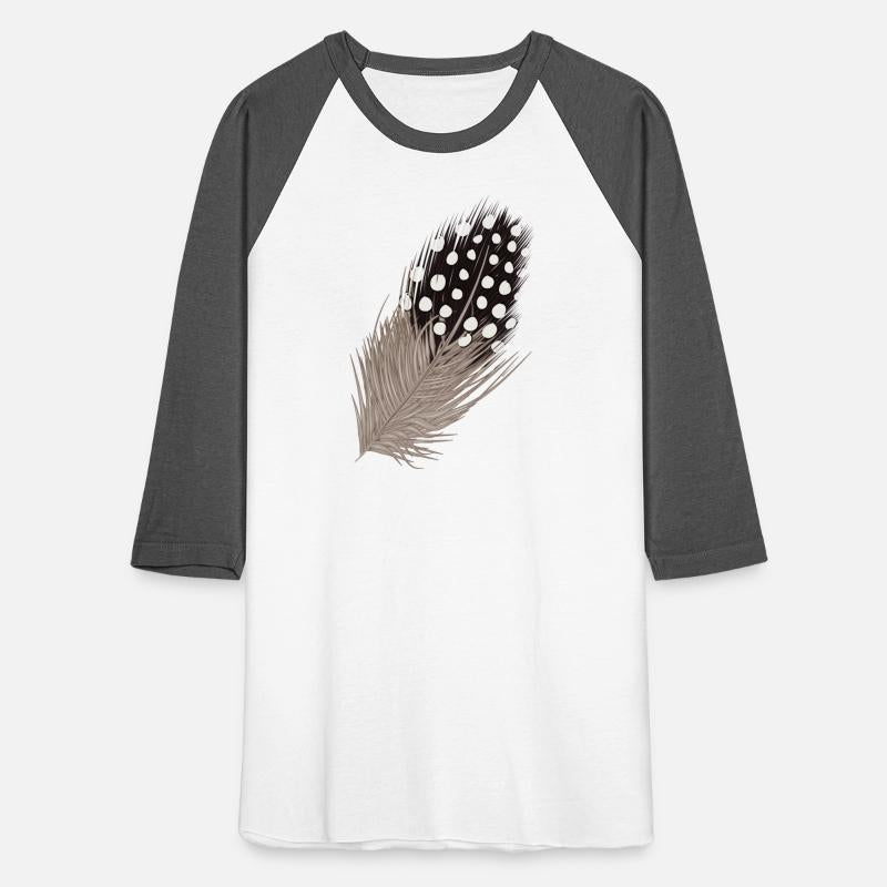 Hand-drawn and colored guinea fowl feather
