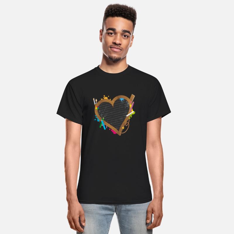 Heart shaped blackboard with school supplies
