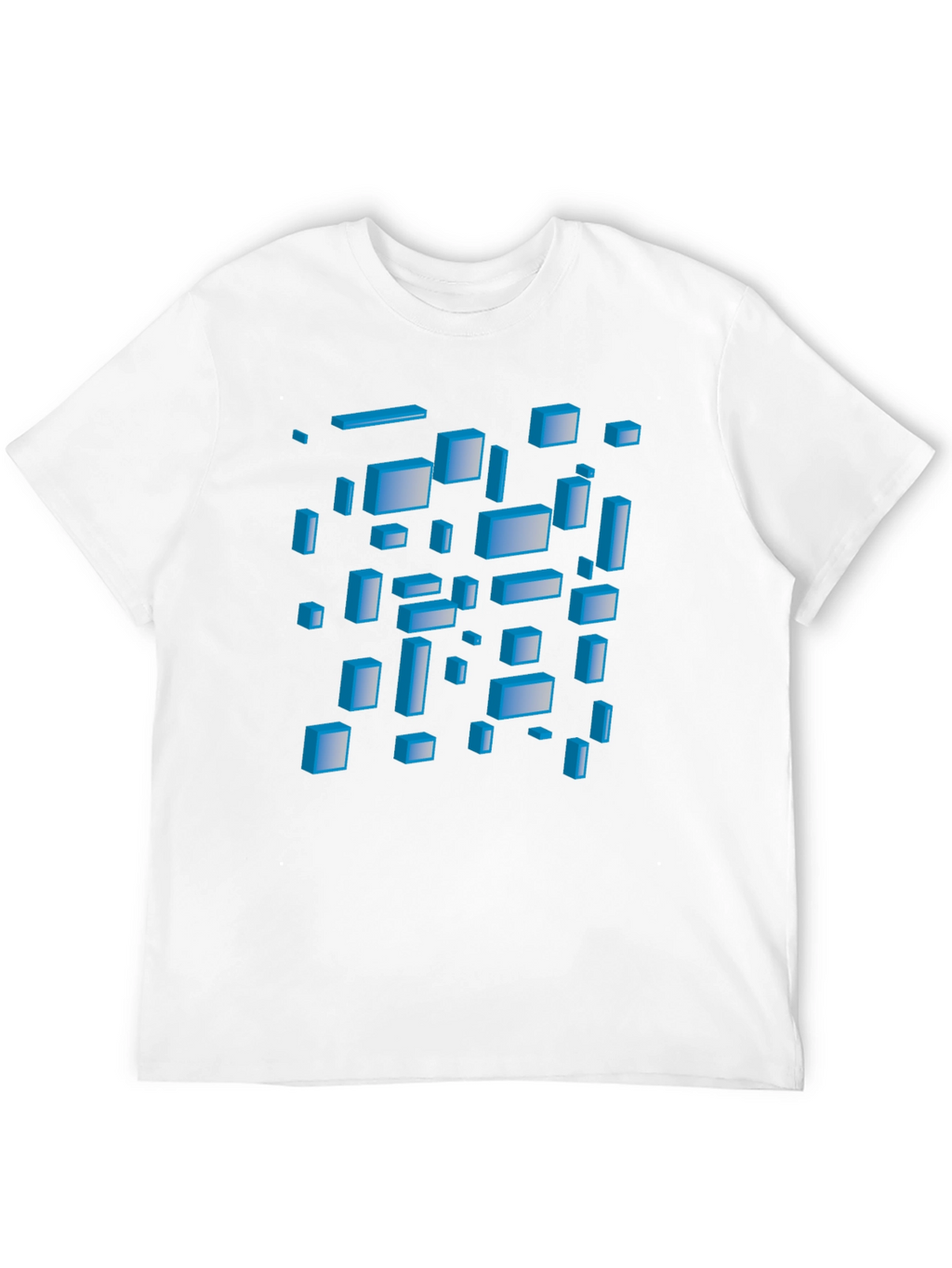 Abstract 3D Blocks Graphic T-Shirt - Black