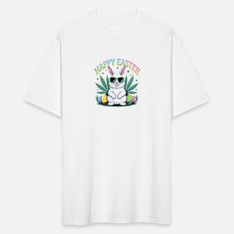 High on Easter Vibes Stoner Bunny with Weed Leaves