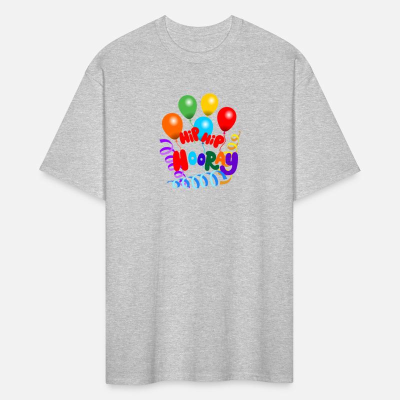 Hip hip hooray streamers and balloons
