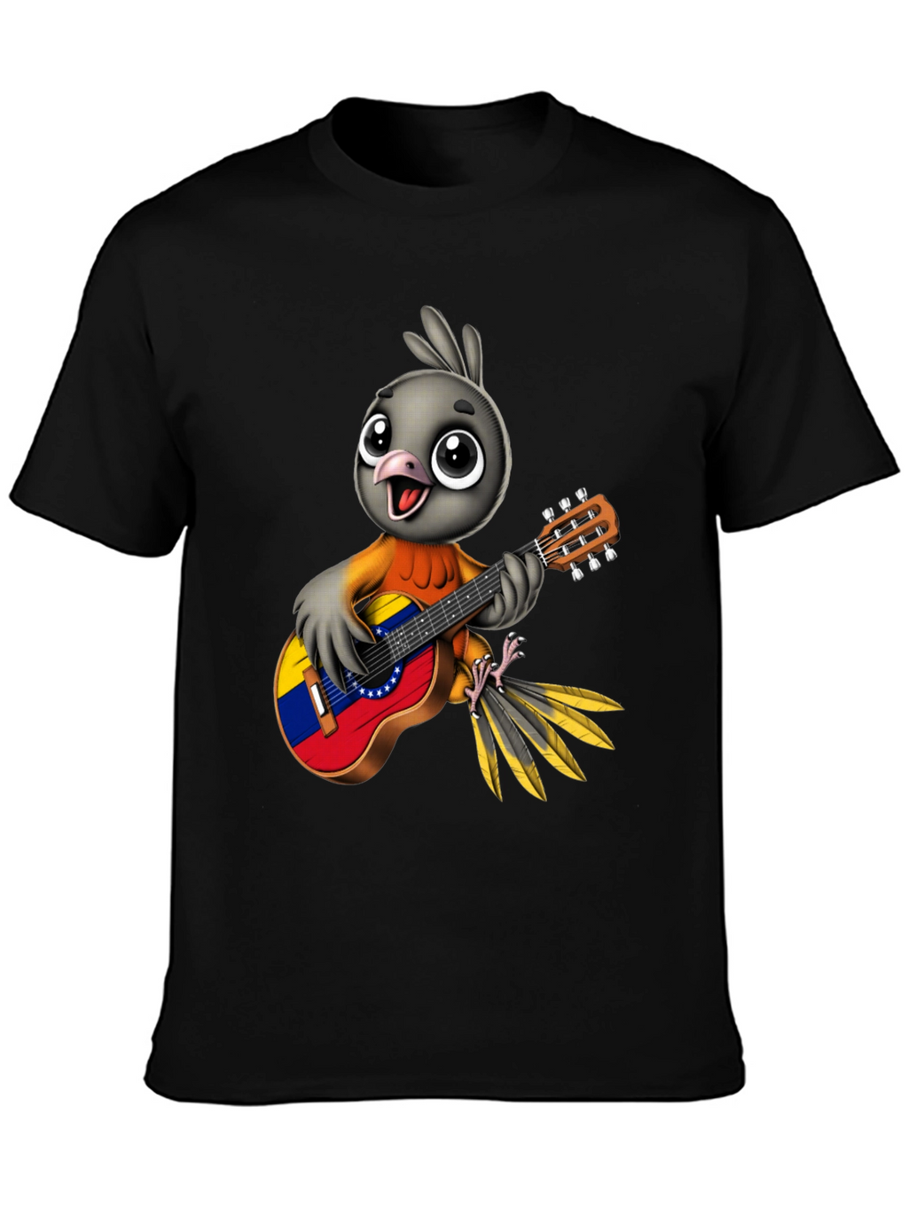 Bird Guitar T-Shirt - Venezuela Flag Design