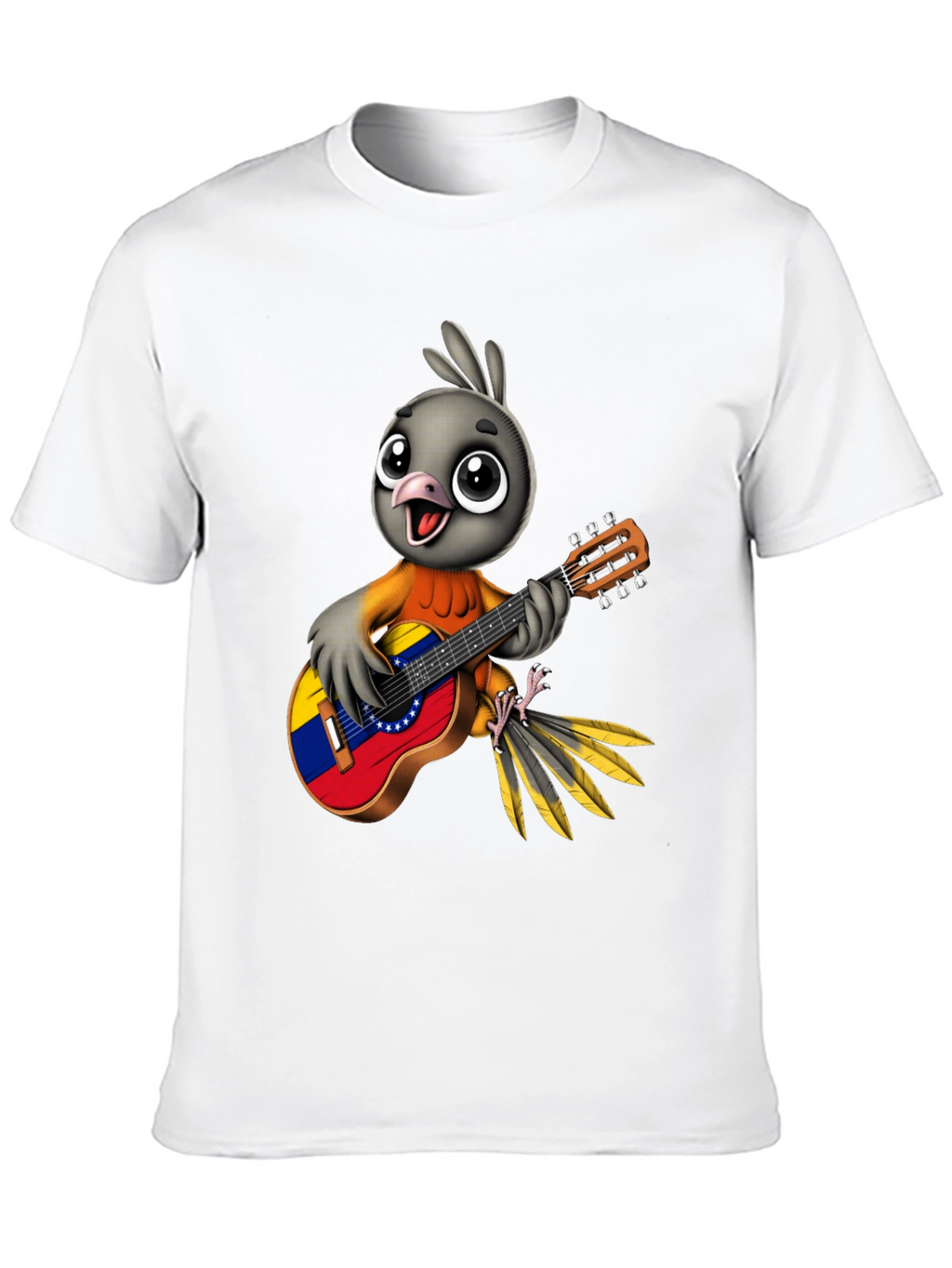 Bird Guitar T-Shirt - Venezuela Flag Design